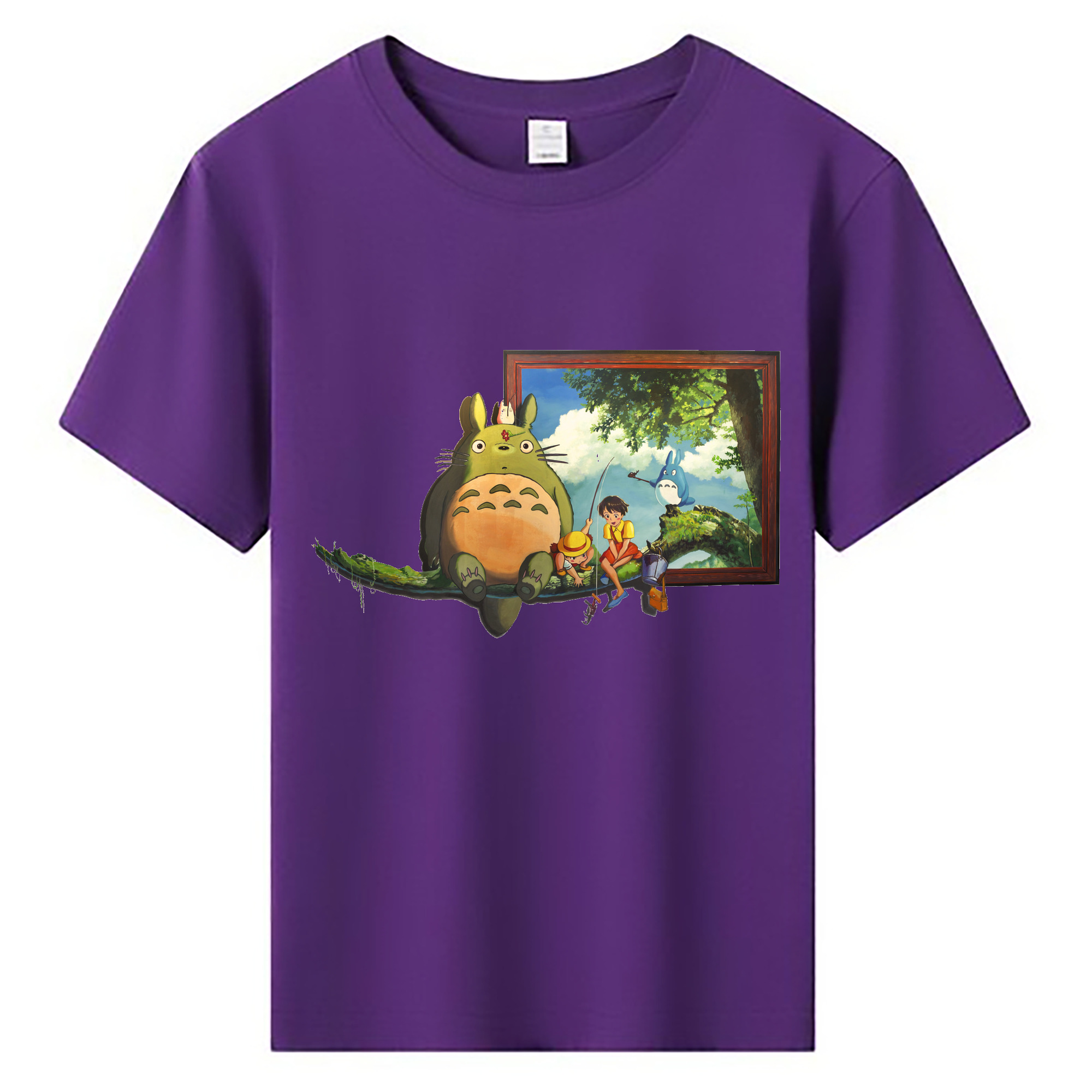 （画像用） となりのトトロ 草壁メイ 草壁サツキ My Neighbor Totoro Satsuki Kusakabe Mei Kusakabe 綿100％キッズTシャツ（フロントプリント）
