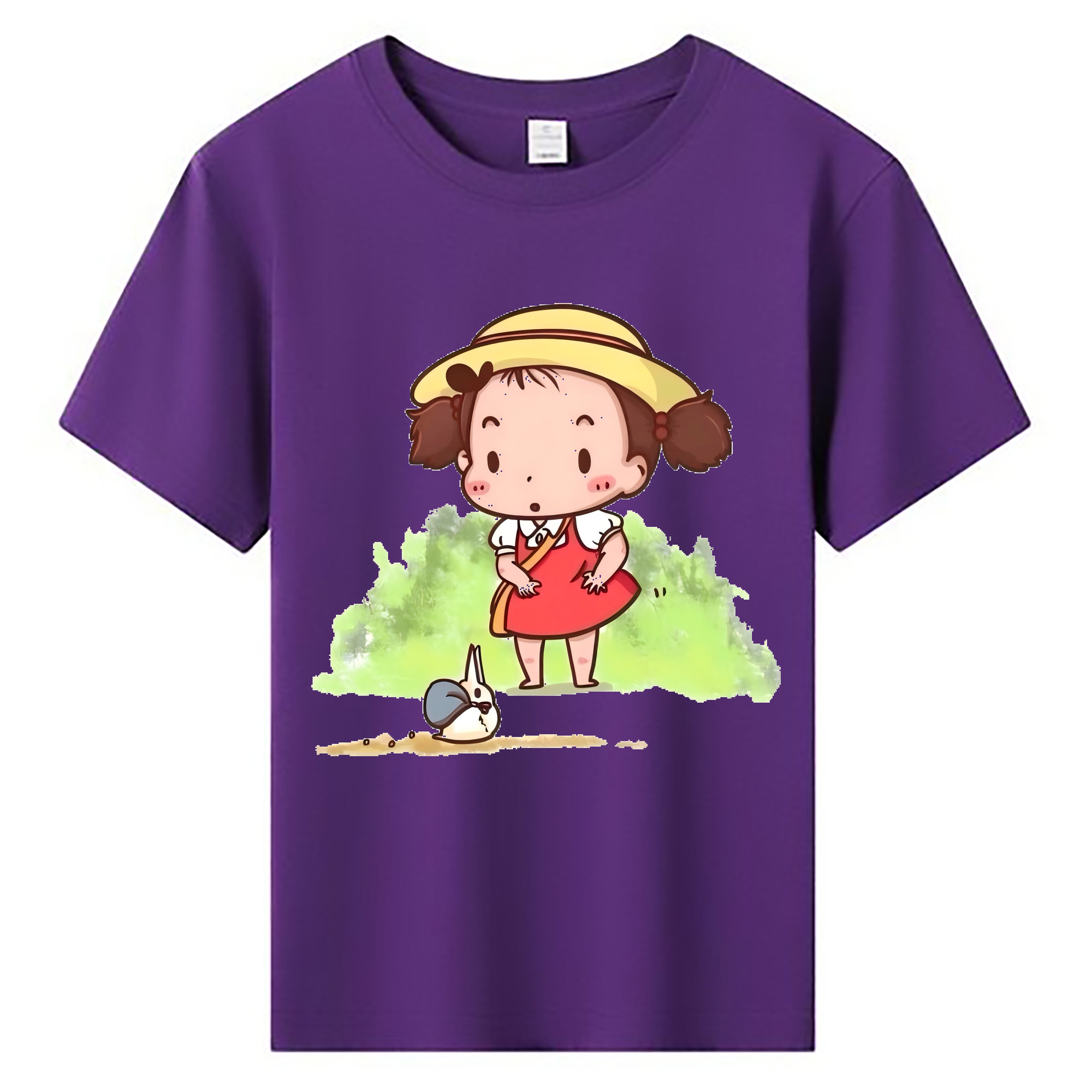 （画像用） となりのトトロ 草壁メイ 草壁サツキ My Neighbor Totoro Satsuki Kusakabe Mei Kusakabe 綿100％キッズTシャツ（フロントプリント）