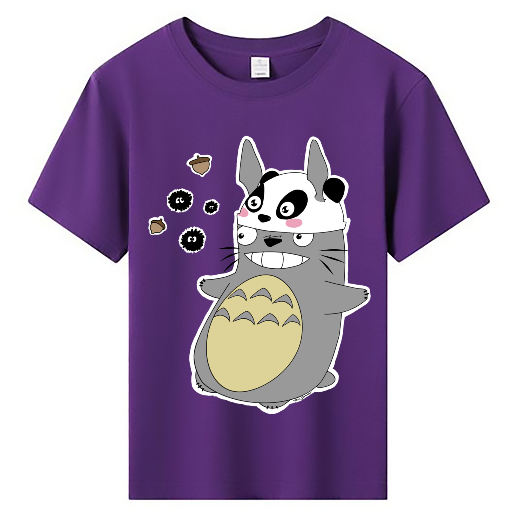 （画像用） となりのトトロ 草壁メイ 草壁サツキ My Neighbor Totoro Satsuki Kusakabe Mei Kusakabe 綿100％キッズTシャツ（フロントプリント）