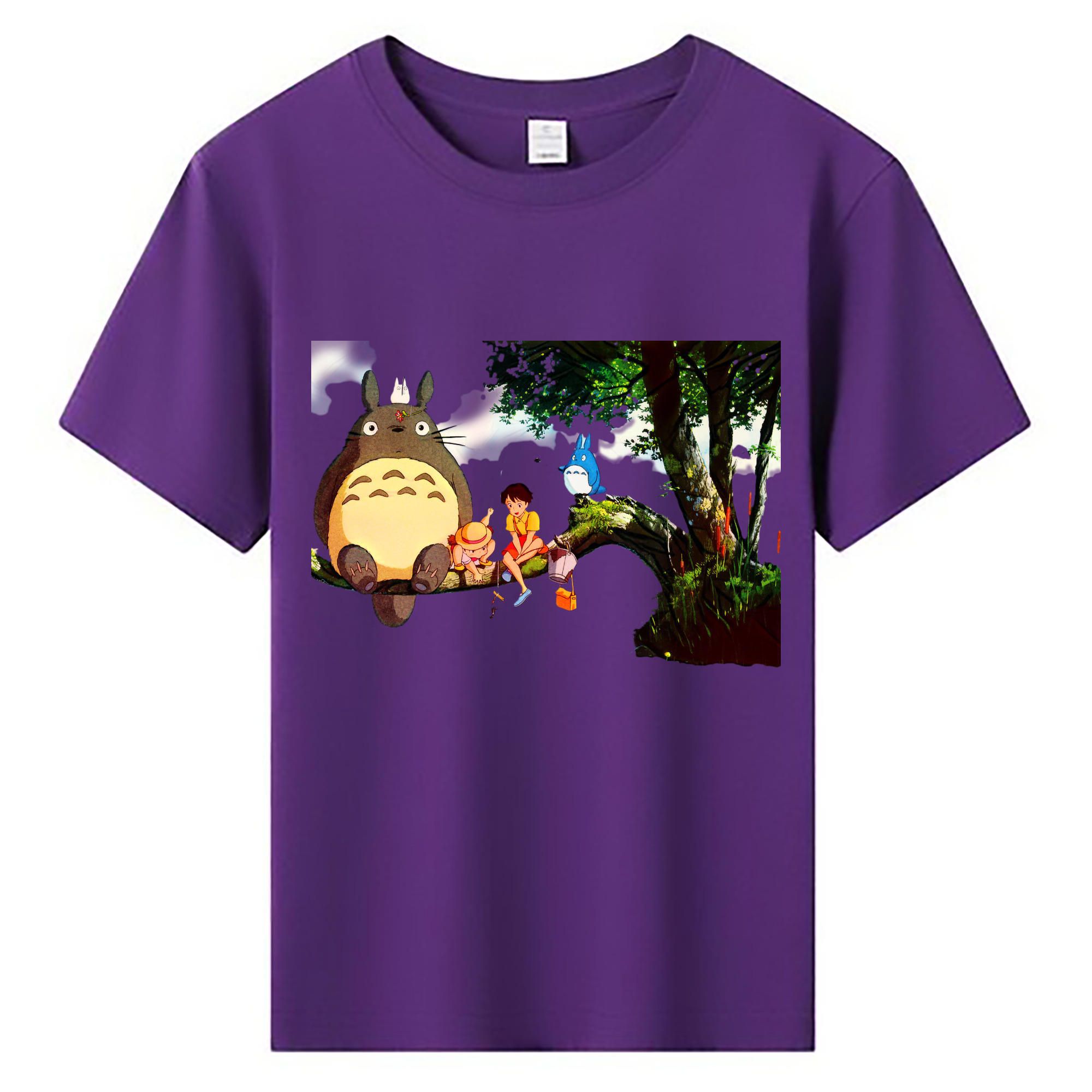 （画像用） となりのトトロ 草壁メイ 草壁サツキ My Neighbor Totoro Satsuki Kusakabe Mei Kusakabe 綿100％キッズTシャツ（フロントプリント）