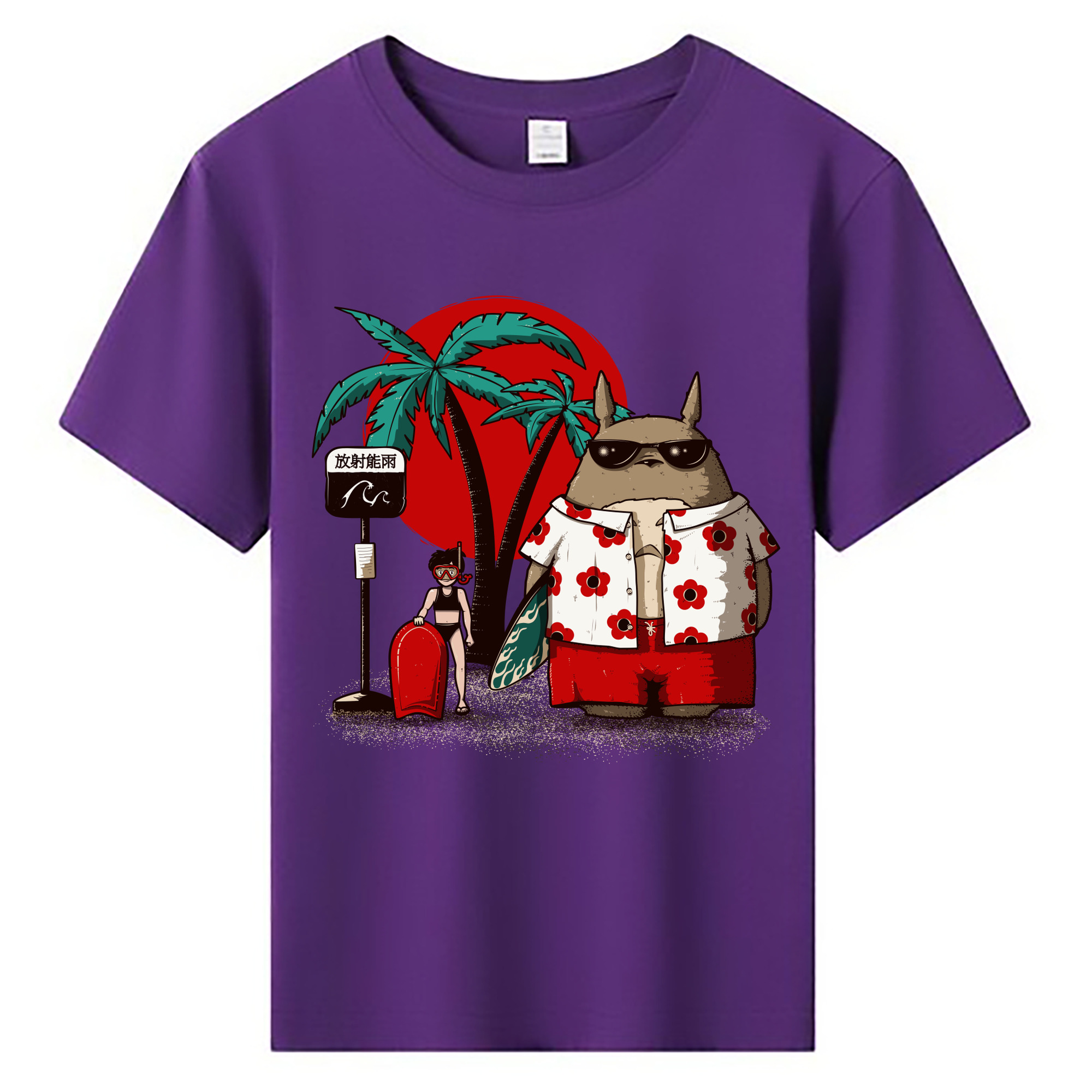 （画像用） となりのトトロ 草壁メイ 草壁サツキ My Neighbor Totoro Satsuki Kusakabe Mei Kusakabe 綿100％キッズTシャツ（フロントプリント）