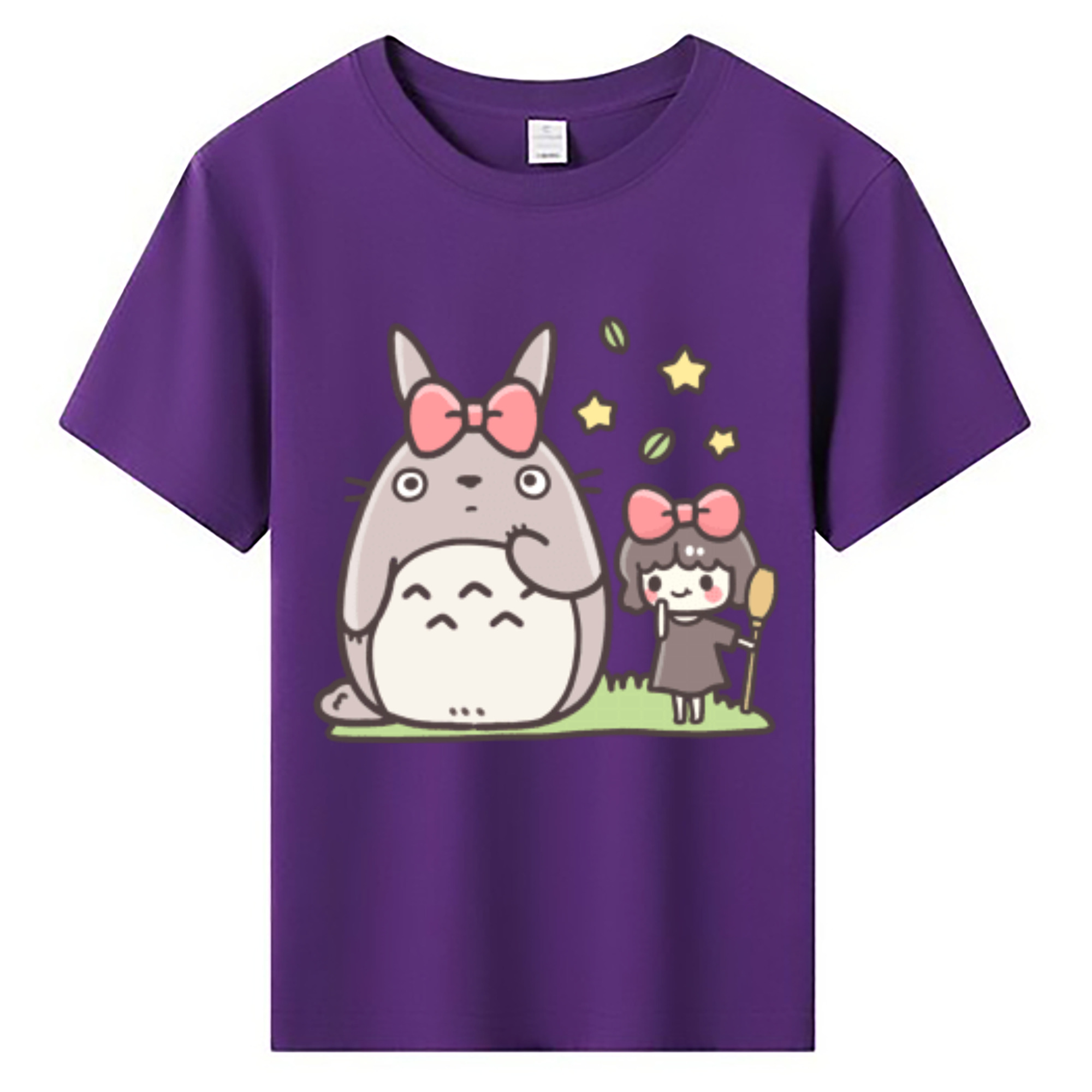（画像用） となりのトトロ 草壁メイ 草壁サツキ My Neighbor Totoro Satsuki Kusakabe Mei Kusakabe 綿100％キッズTシャツ（フロントプリント）