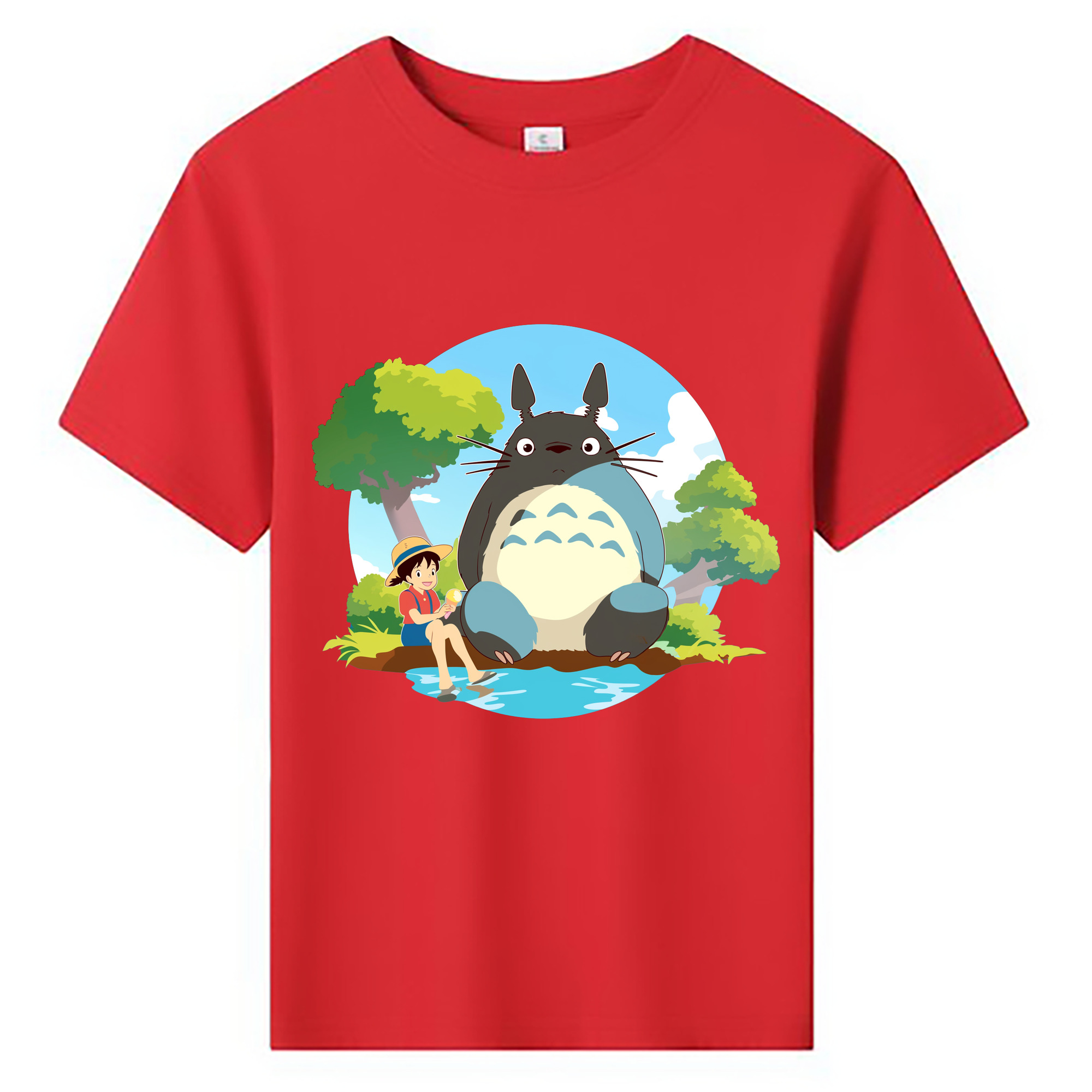 （画像用） となりのトトロ 草壁メイ 草壁サツキ My Neighbor Totoro Satsuki Kusakabe Mei Kusakabe 綿100％キッズTシャツ（フロントプリント）