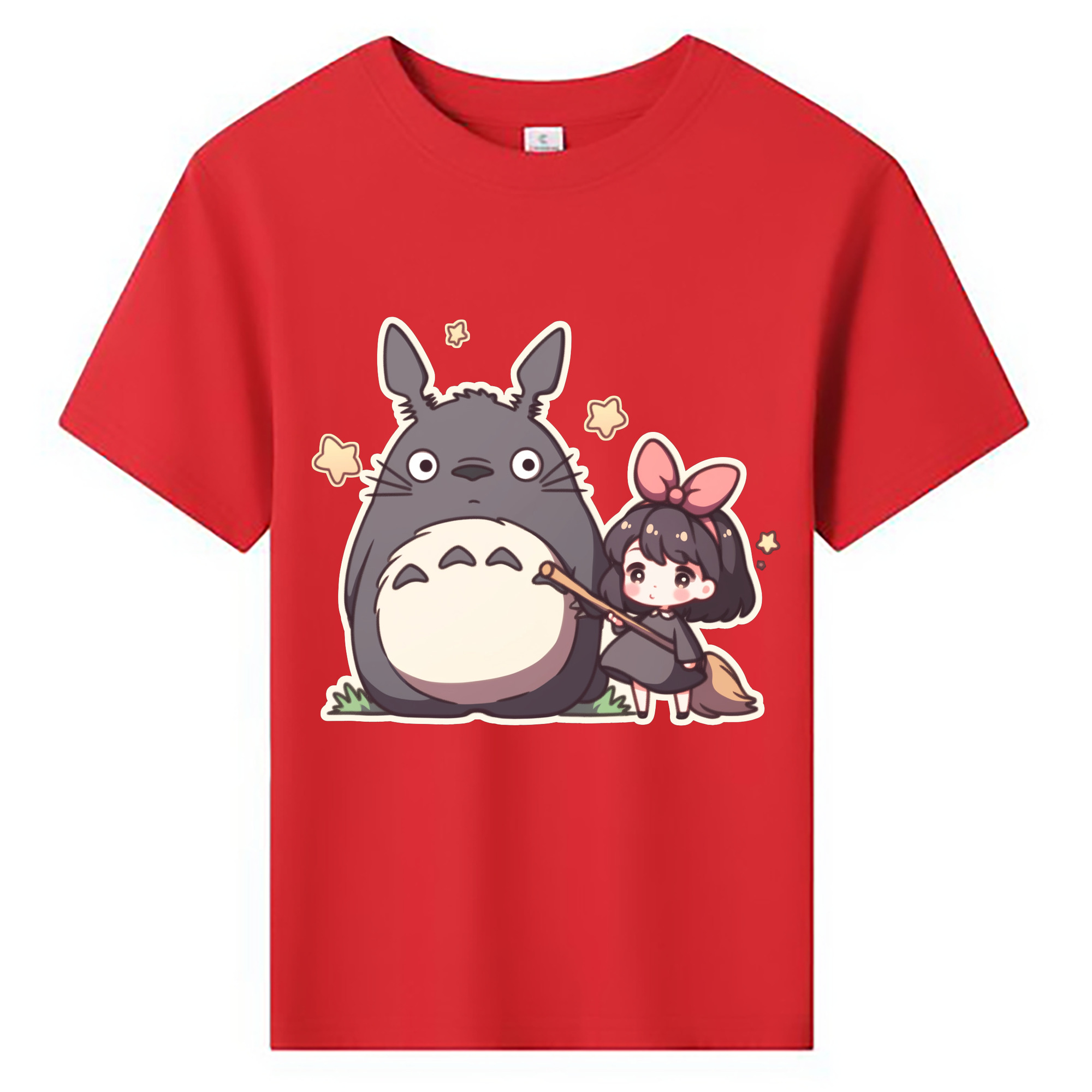 （画像用） となりのトトロ 草壁メイ 草壁サツキ My Neighbor Totoro Satsuki Kusakabe Mei Kusakabe 綿100％キッズTシャツ（フロントプリント）