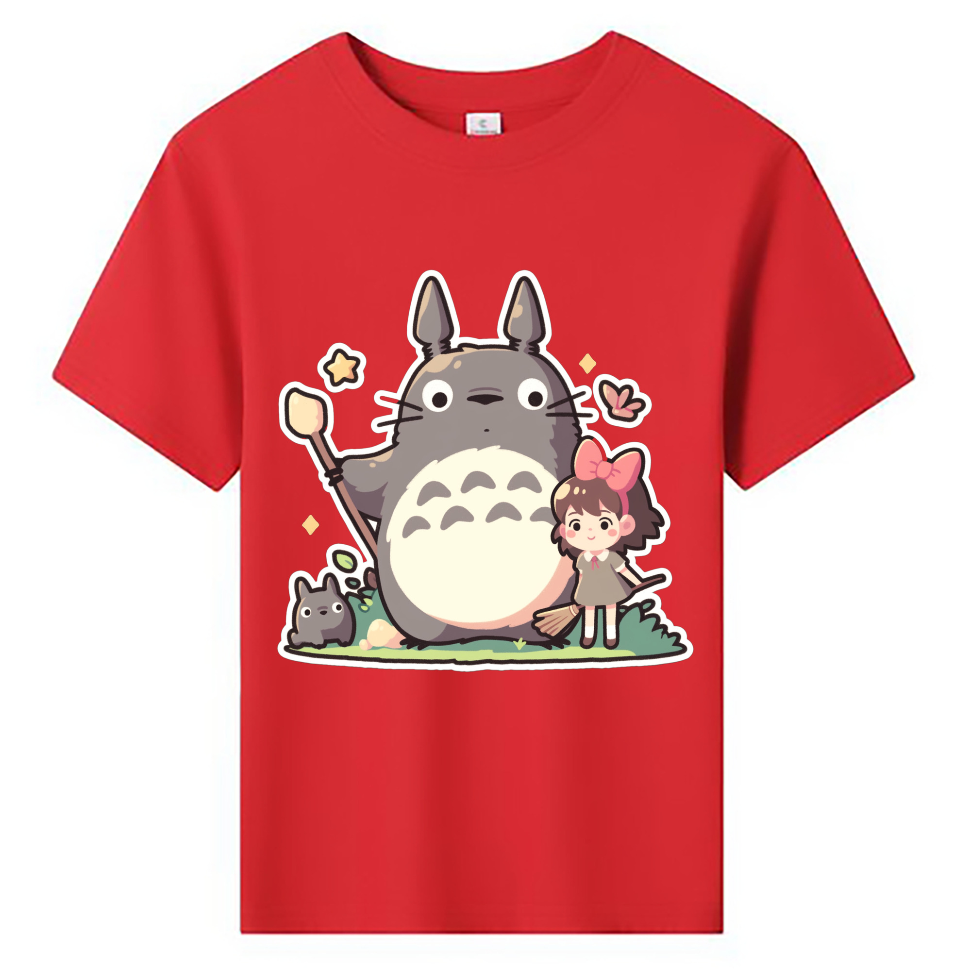 （画像用） となりのトトロ 草壁メイ 草壁サツキ My Neighbor Totoro Satsuki Kusakabe Mei Kusakabe 綿100％キッズTシャツ（フロントプリント）