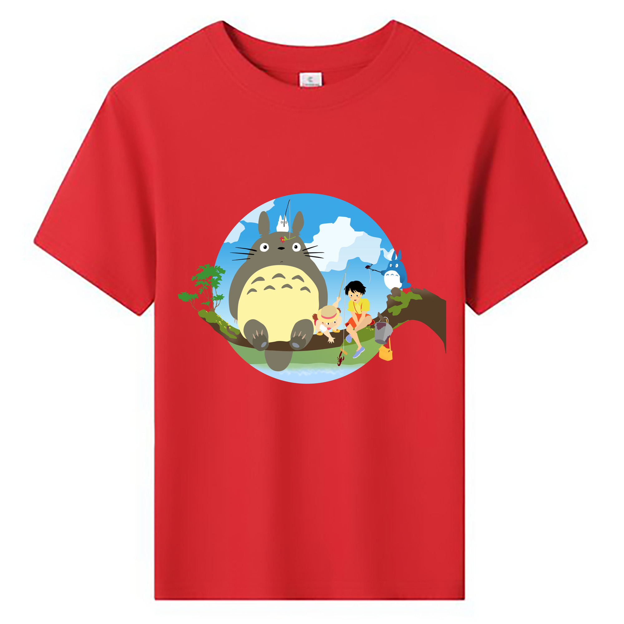 （画像用） となりのトトロ 草壁メイ 草壁サツキ My Neighbor Totoro Satsuki Kusakabe Mei Kusakabe 綿100％キッズTシャツ（フロントプリント）