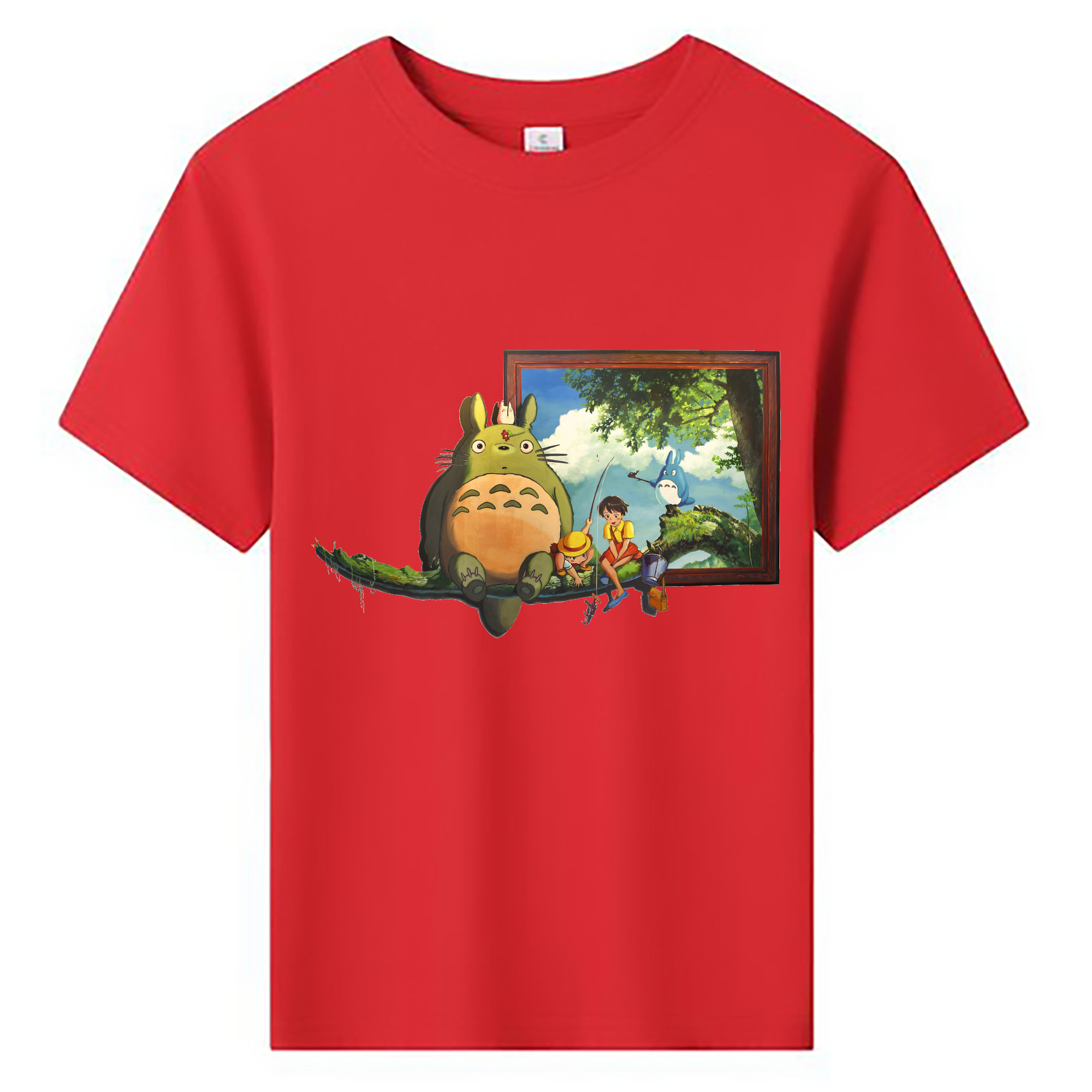 （画像用） となりのトトロ 草壁メイ 草壁サツキ My Neighbor Totoro Satsuki Kusakabe Mei Kusakabe 綿100％キッズTシャツ（フロントプリント）