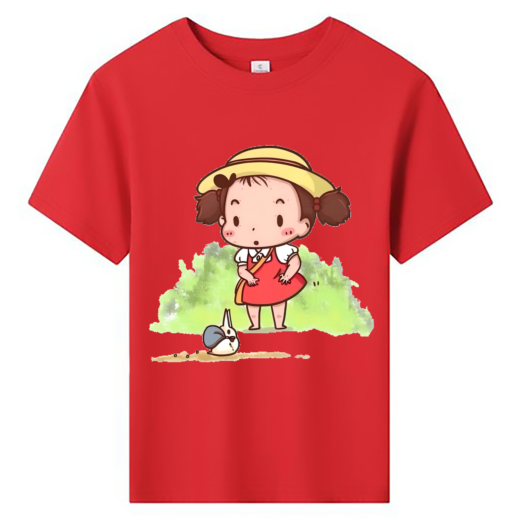 （画像用） となりのトトロ 草壁メイ 草壁サツキ My Neighbor Totoro Satsuki Kusakabe Mei Kusakabe 綿100％キッズTシャツ（フロントプリント）