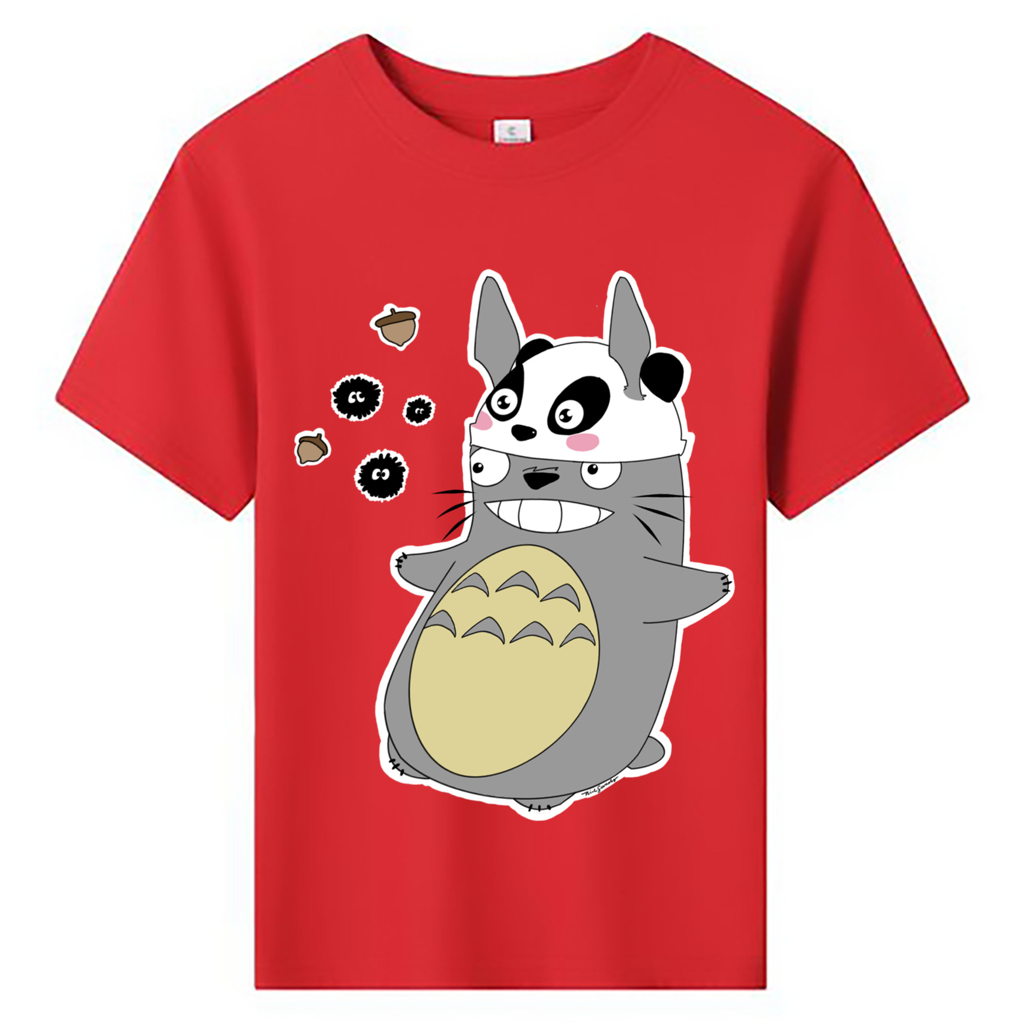 （画像用） となりのトトロ 草壁メイ 草壁サツキ My Neighbor Totoro Satsuki Kusakabe Mei Kusakabe 綿100％キッズTシャツ（フロントプリント）