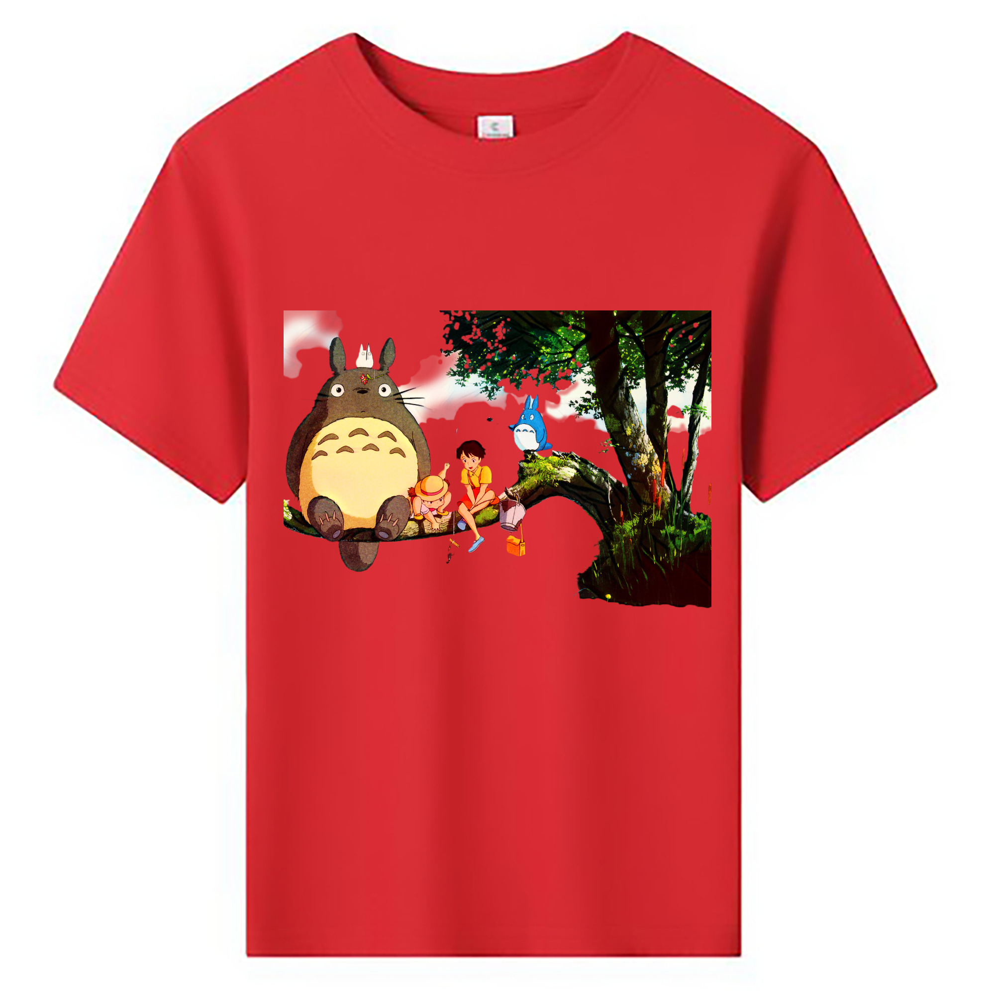 （画像用） となりのトトロ 草壁メイ 草壁サツキ My Neighbor Totoro Satsuki Kusakabe Mei Kusakabe 綿100％キッズTシャツ（フロントプリント）