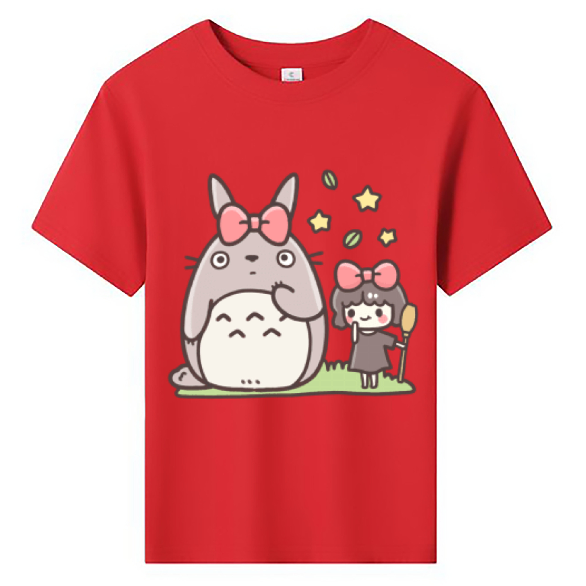 （画像用） となりのトトロ 草壁メイ 草壁サツキ My Neighbor Totoro Satsuki Kusakabe Mei Kusakabe 綿100％キッズTシャツ（フロントプリント）