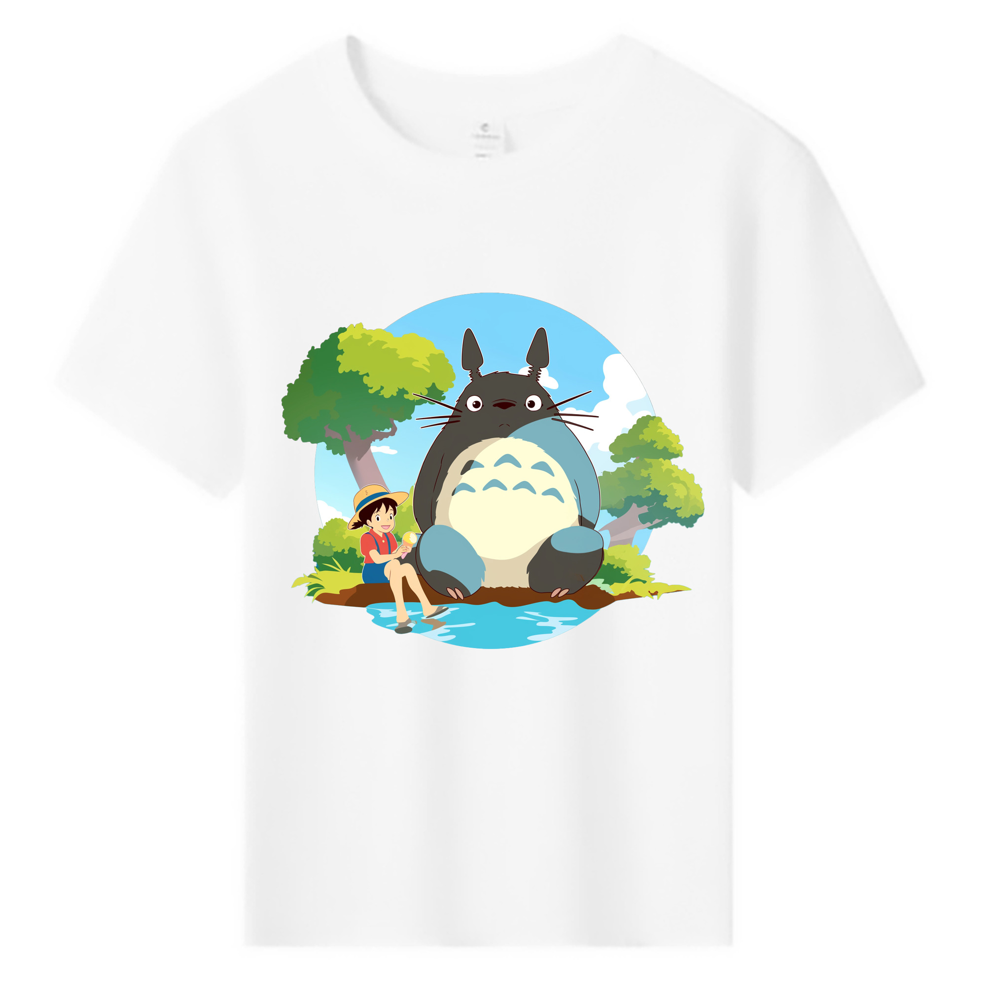 （画像用） となりのトトロ 草壁メイ 草壁サツキ My Neighbor Totoro Satsuki Kusakabe Mei Kusakabe 綿100％キッズTシャツ（フロントプリント）