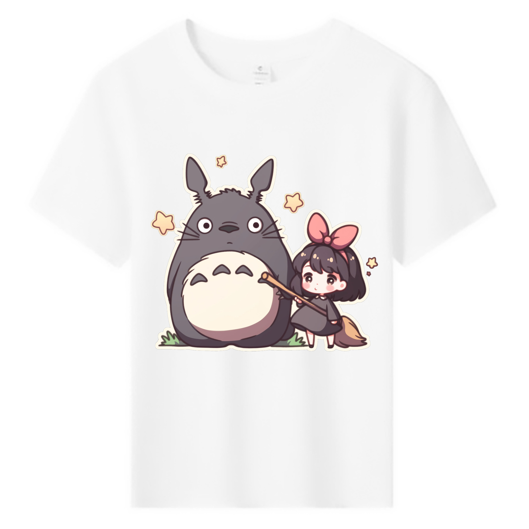 （画像用） となりのトトロ 草壁メイ 草壁サツキ My Neighbor Totoro Satsuki Kusakabe Mei Kusakabe 綿100％キッズTシャツ（フロントプリント）