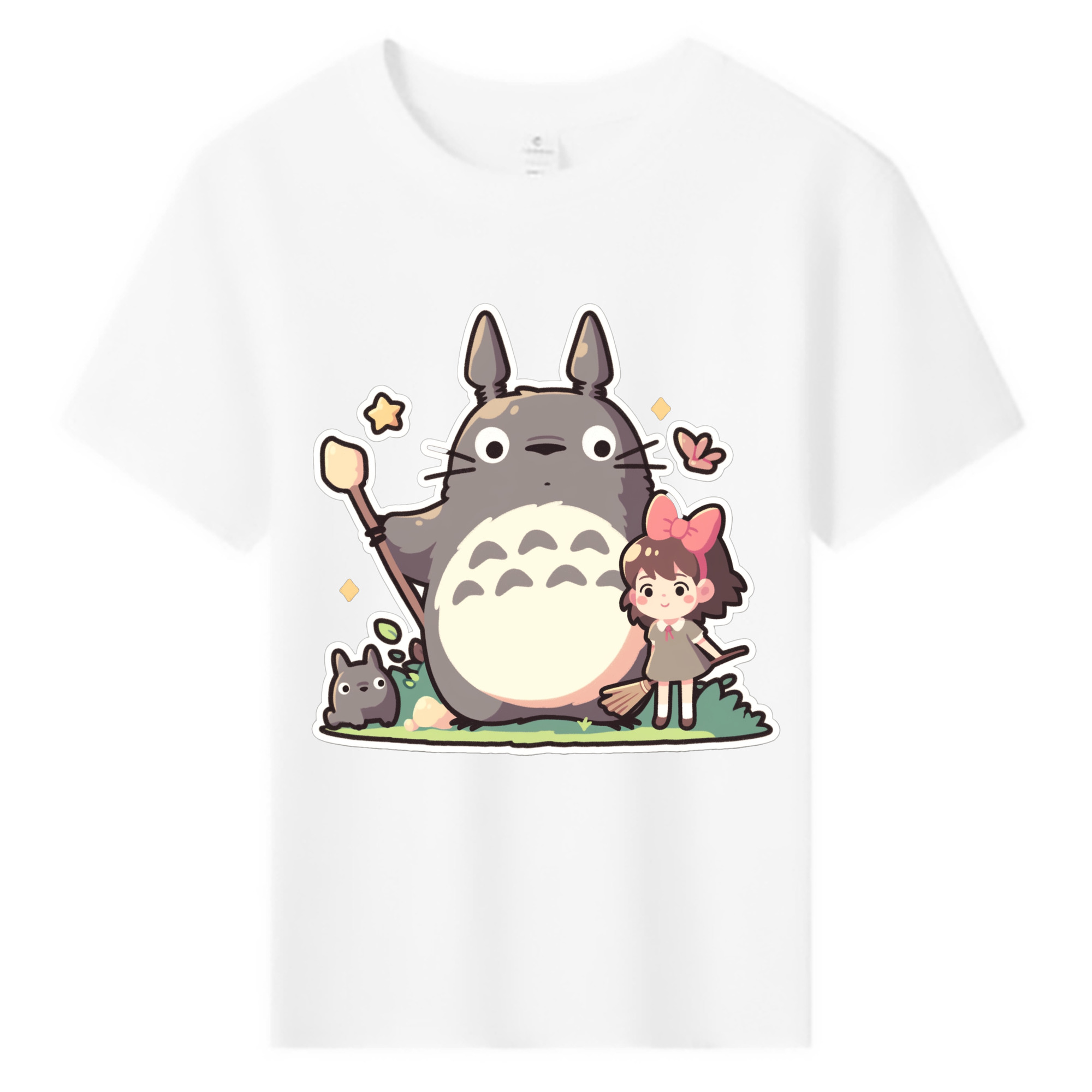 （画像用） となりのトトロ 草壁メイ 草壁サツキ My Neighbor Totoro Satsuki Kusakabe Mei Kusakabe 綿100％キッズTシャツ（フロントプリント）