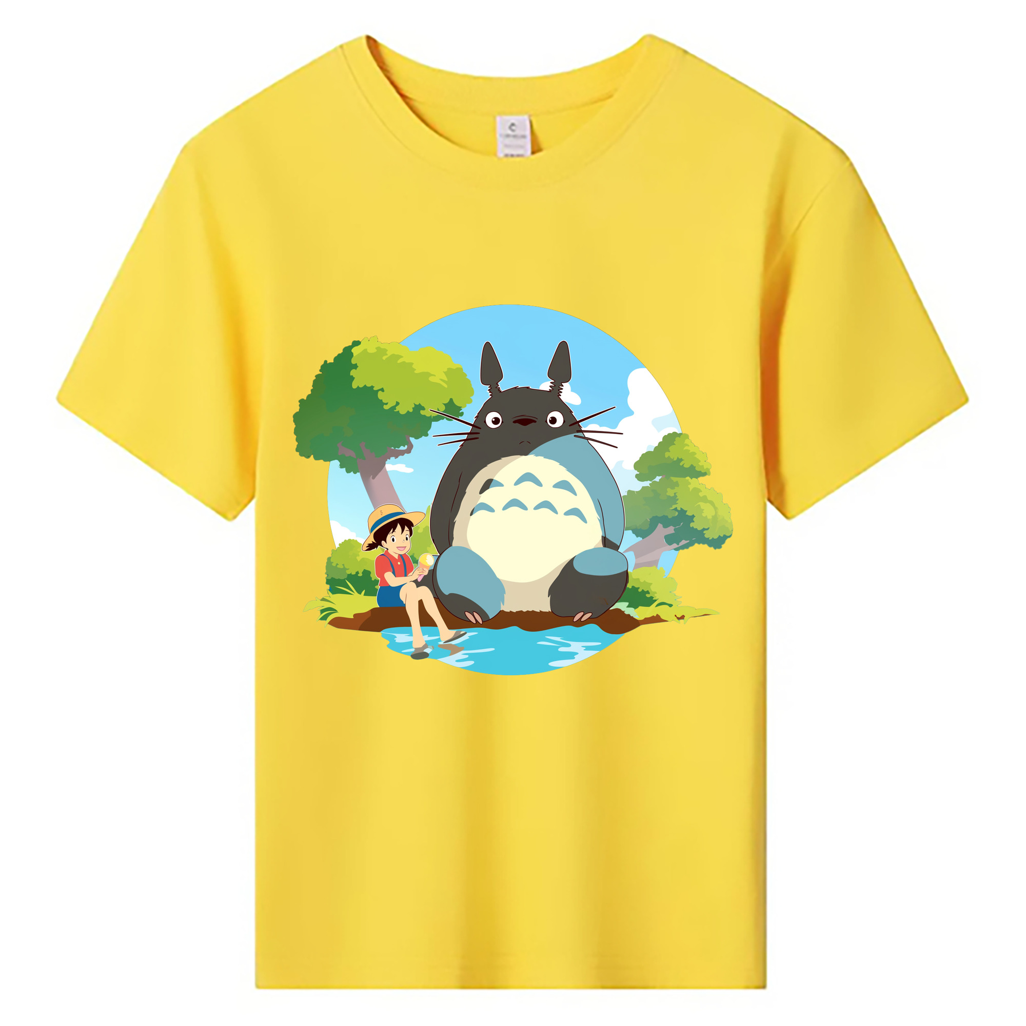 （画像用） となりのトトロ 草壁メイ 草壁サツキ My Neighbor Totoro Satsuki Kusakabe Mei Kusakabe 綿100％キッズTシャツ（フロントプリント）