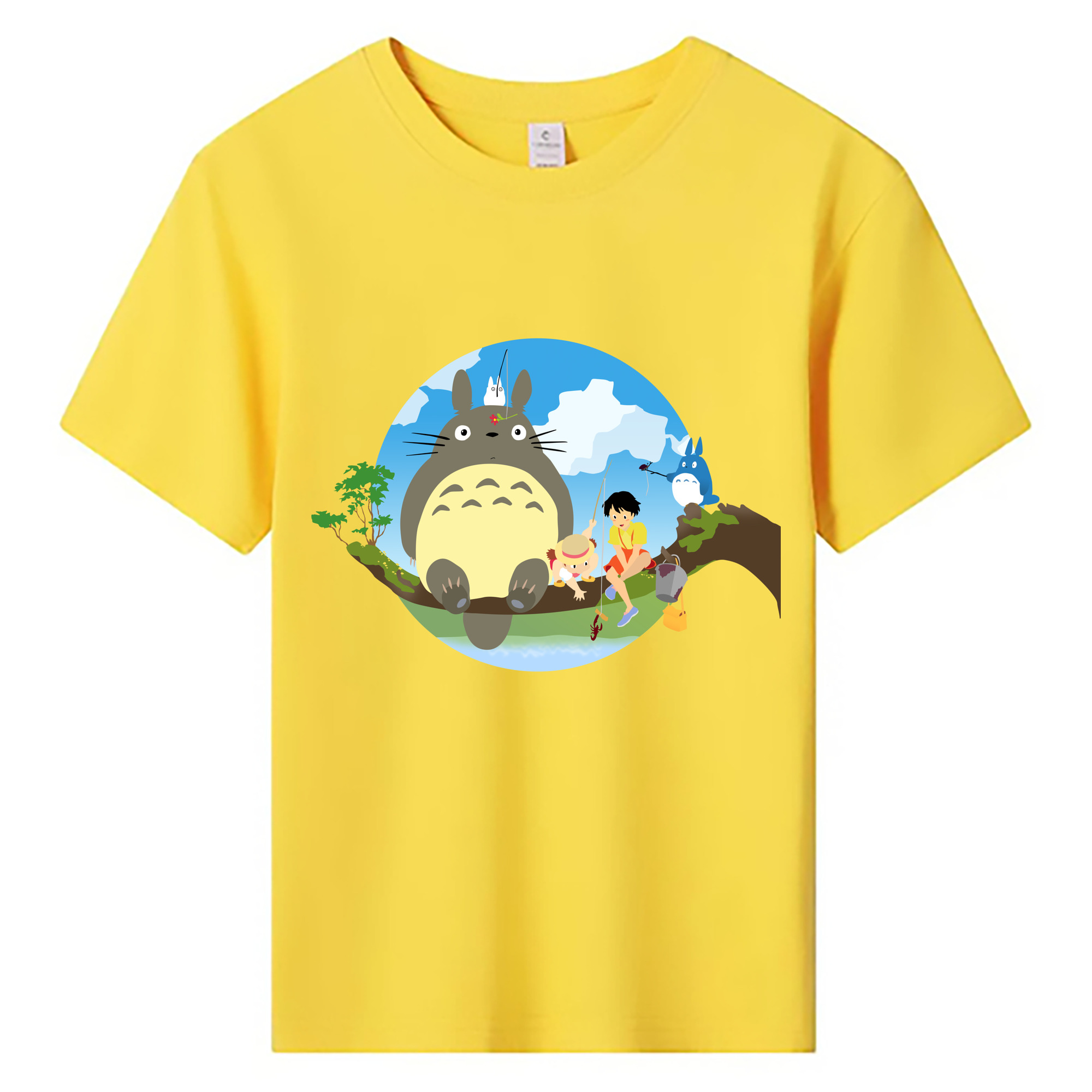 （画像用） となりのトトロ 草壁メイ 草壁サツキ My Neighbor Totoro Satsuki Kusakabe Mei Kusakabe 綿100％キッズTシャツ（フロントプリント）