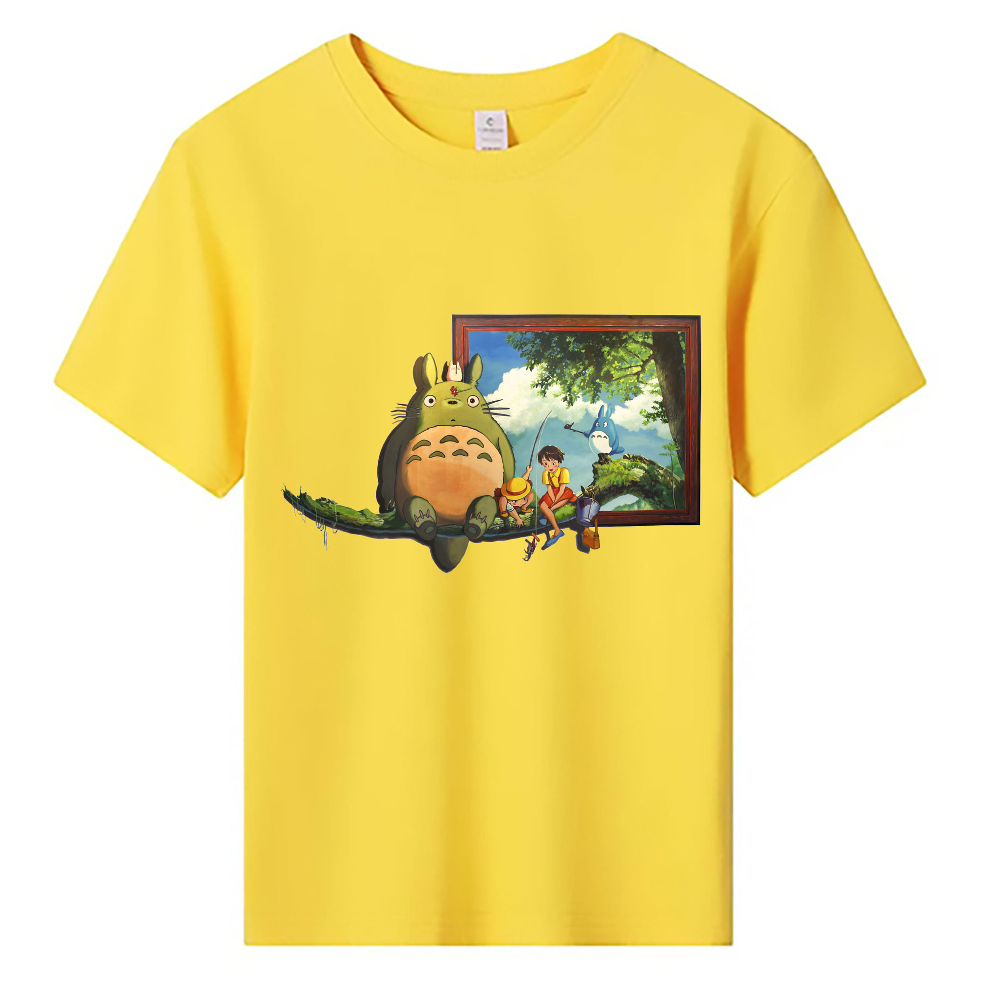 （画像用） となりのトトロ 草壁メイ 草壁サツキ My Neighbor Totoro Satsuki Kusakabe Mei Kusakabe 綿100％キッズTシャツ（フロントプリント）