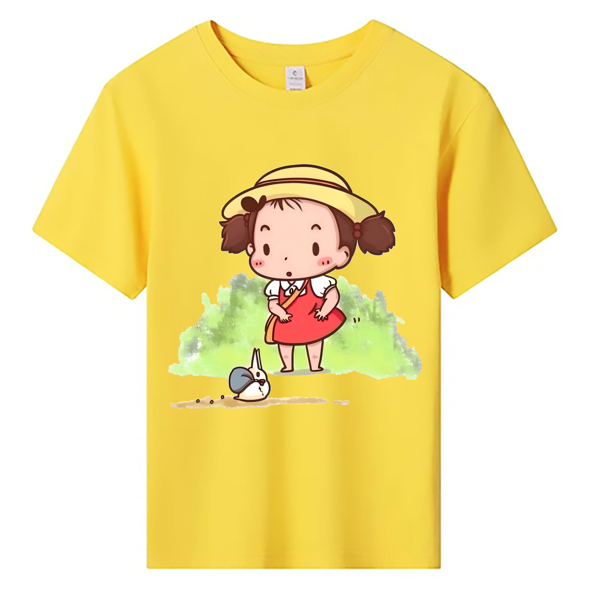 （画像用） となりのトトロ 草壁メイ 草壁サツキ My Neighbor Totoro Satsuki Kusakabe Mei Kusakabe 綿100％キッズTシャツ（フロントプリント）