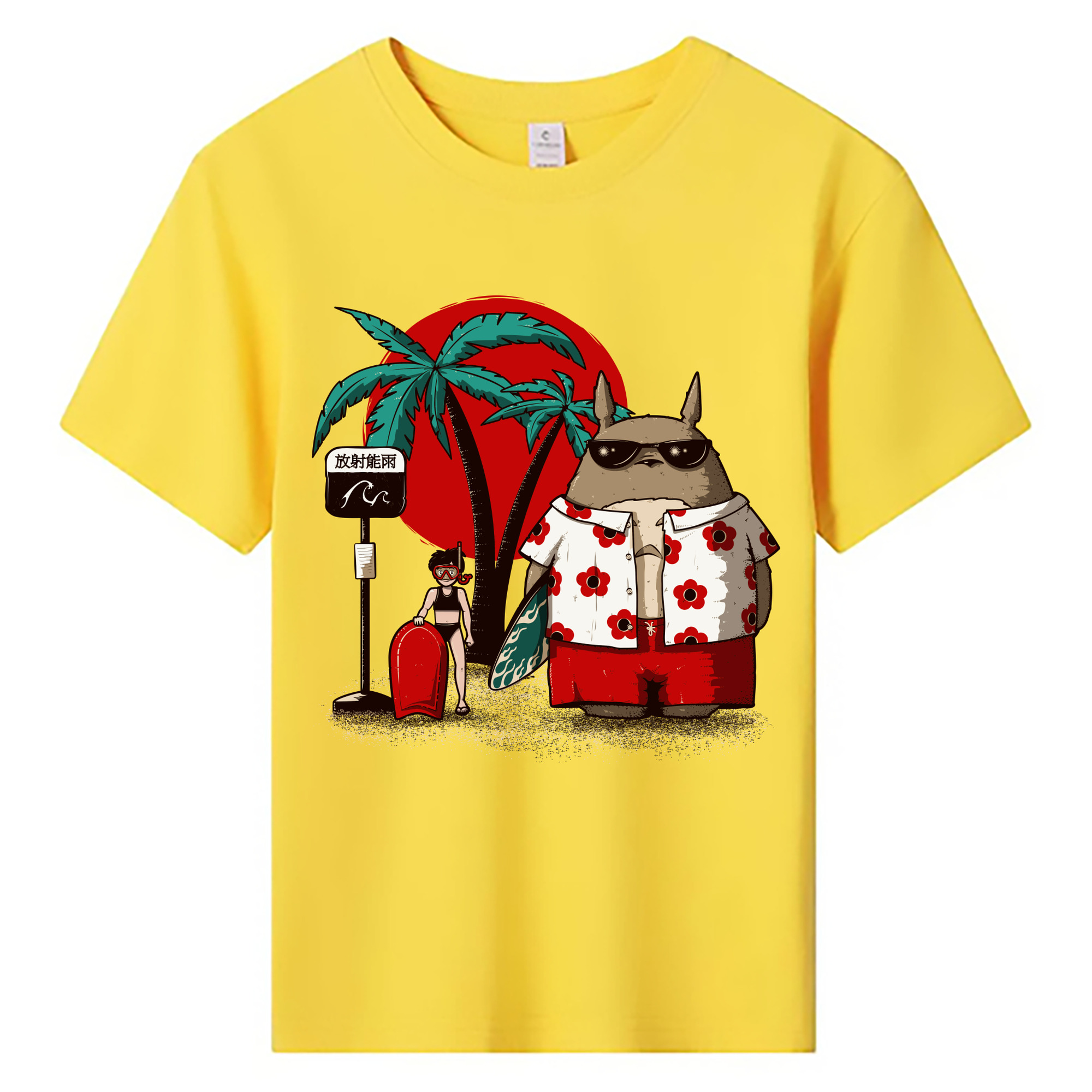 （画像用） となりのトトロ 草壁メイ 草壁サツキ My Neighbor Totoro Satsuki Kusakabe Mei Kusakabe 綿100％キッズTシャツ（フロントプリント）