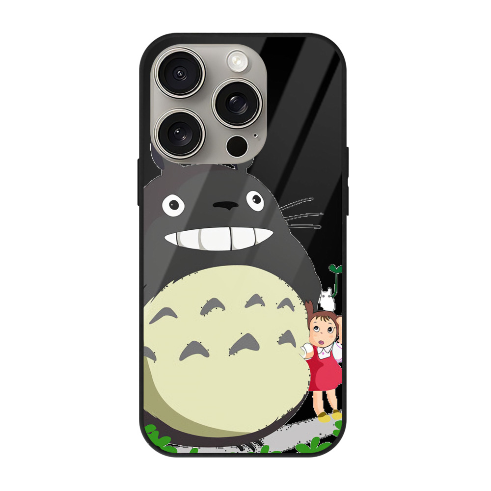 （画像用） となりのトトロ 草壁メイ 草壁サツキ My Neighbor Totoro Satsuki Kusakabe Mei Kusakabe 【iPhone15Pro対応】スマホケース 耐衝撃＆黄変防止 背面ガラス