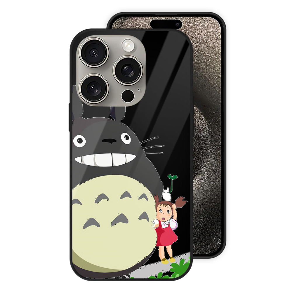 （画像用） となりのトトロ 草壁メイ 草壁サツキ My Neighbor Totoro Satsuki Kusakabe Mei Kusakabe 【iPhone15Pro対応】スマホケース 耐衝撃＆黄変防止 背面ガラス