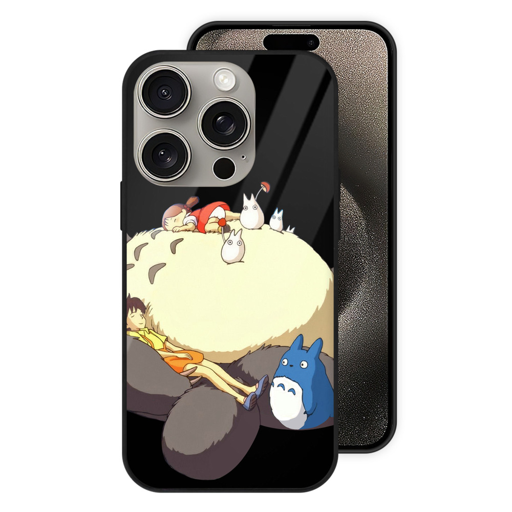 （画像用） となりのトトロ 草壁メイ 草壁サツキ My Neighbor Totoro Satsuki Kusakabe Mei Kusakabe 【iPhone15Pro対応】スマホケース 耐衝撃＆黄変防止 背面ガラス