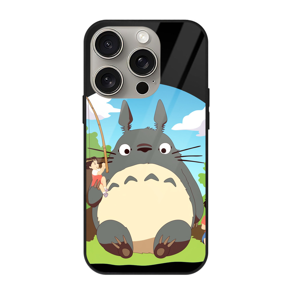 となりのトトロ 草壁メイ 草壁サツキ My Neighbor Totoro Satsuki Kusakabe Mei Kusakabe 【iPhone15Pro対応】スマホケース 耐衝撃＆黄変防止 背面ガラス