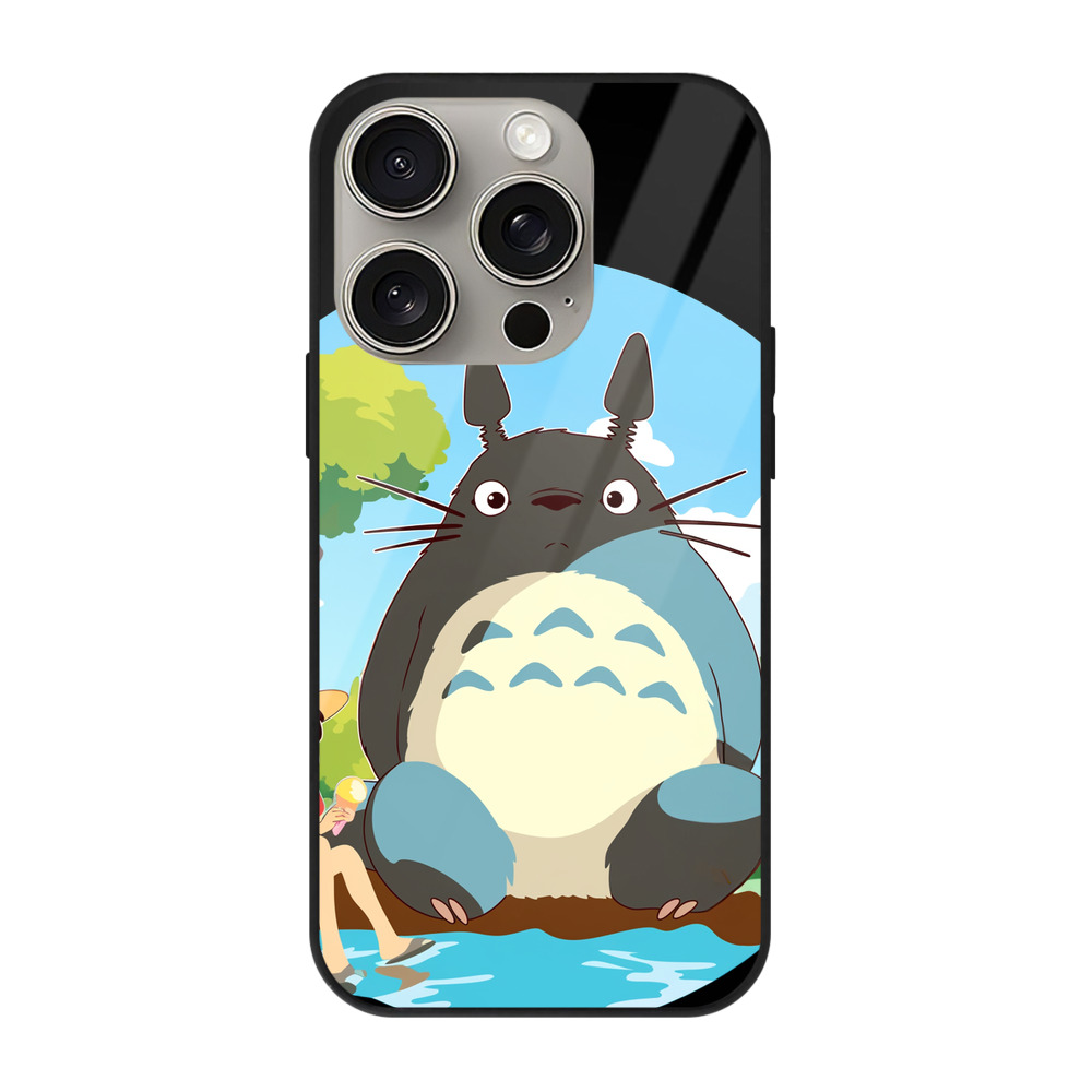 となりのトトロ 草壁メイ 草壁サツキ My Neighbor Totoro Satsuki Kusakabe Mei Kusakabe 【iPhone15Pro対応】スマホケース 耐衝撃＆黄変防止 背面ガラス