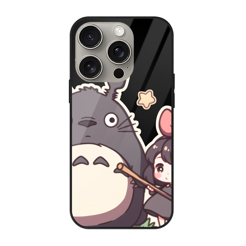 となりのトトロ 草壁メイ 草壁サツキ My Neighbor Totoro Satsuki Kusakabe Mei Kusakabe 【iPhone15Pro対応】スマホケース 耐衝撃＆黄変防止 背面ガラス