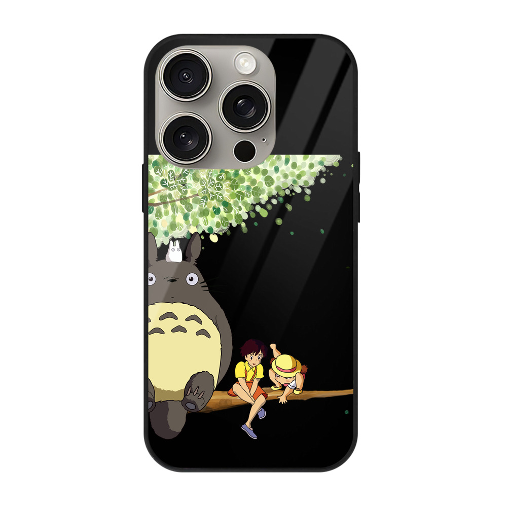 となりのトトロ 草壁メイ 草壁サツキ My Neighbor Totoro Satsuki Kusakabe Mei Kusakabe 【iPhone15Pro対応】スマホケース 耐衝撃＆黄変防止 背面ガラス