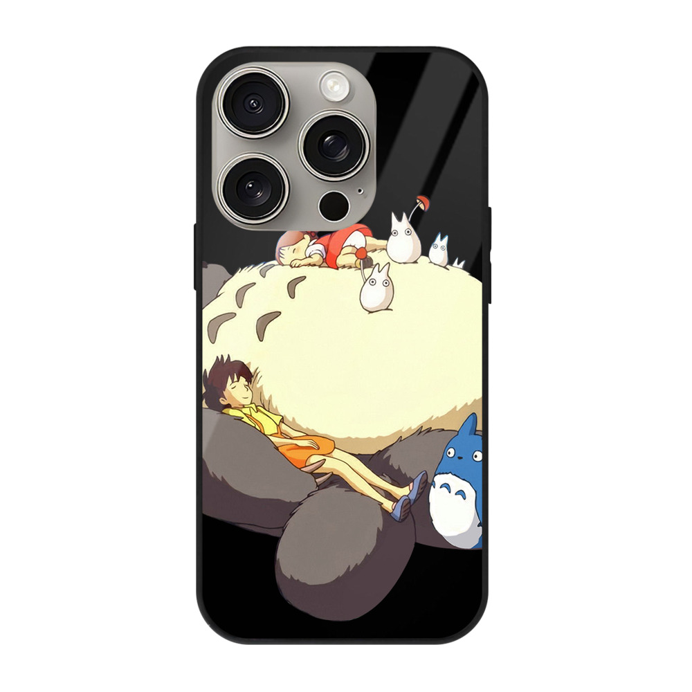 （画像用） となりのトトロ 草壁メイ 草壁サツキ My Neighbor Totoro Satsuki Kusakabe Mei Kusakabe 【iPhone15Pro対応】スマホケース 耐衝撃＆黄変防止 背面ガラス