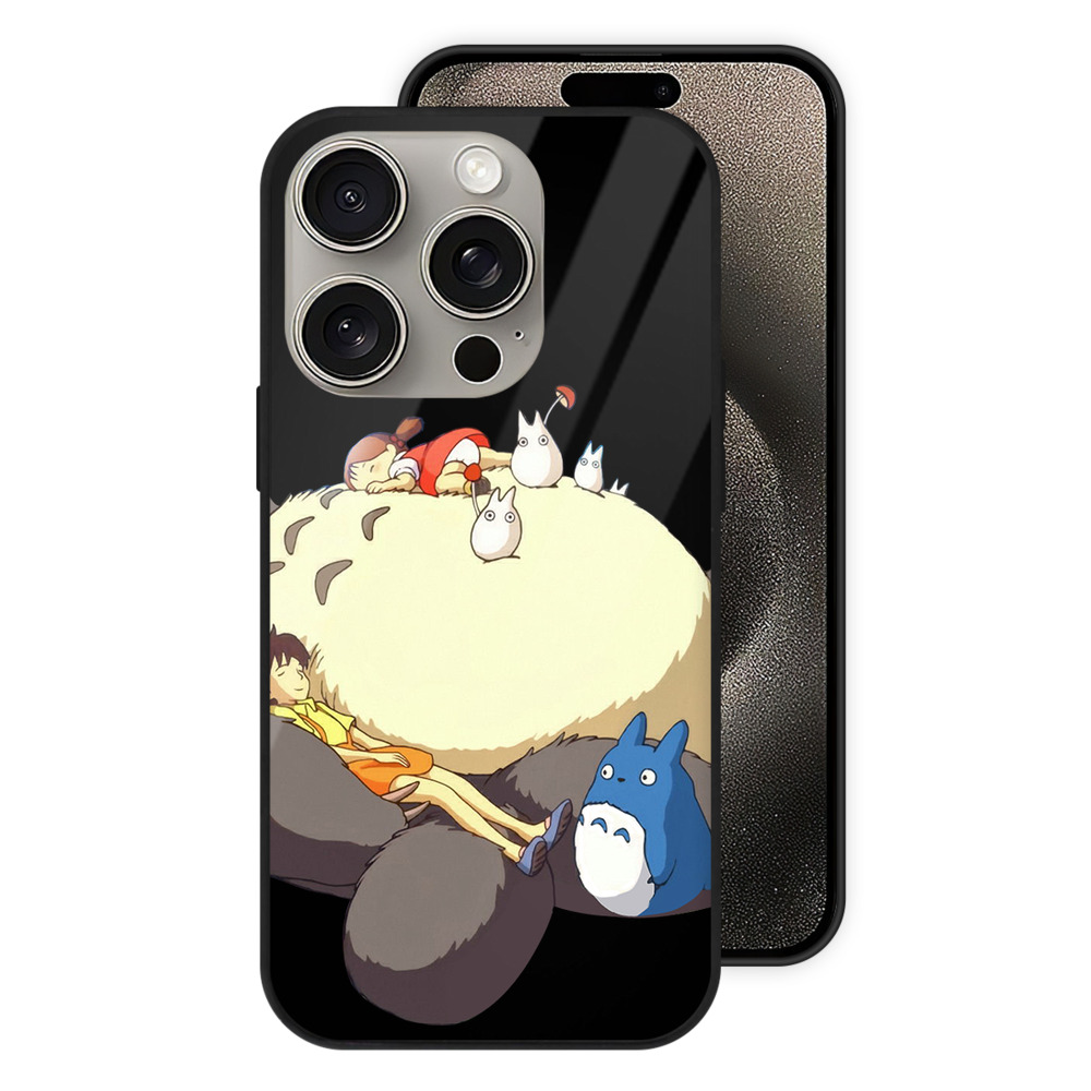 （画像用） となりのトトロ 草壁メイ 草壁サツキ My Neighbor Totoro Satsuki Kusakabe Mei Kusakabe 【iPhone15Pro対応】スマホケース 耐衝撃＆黄変防止 背面ガラス