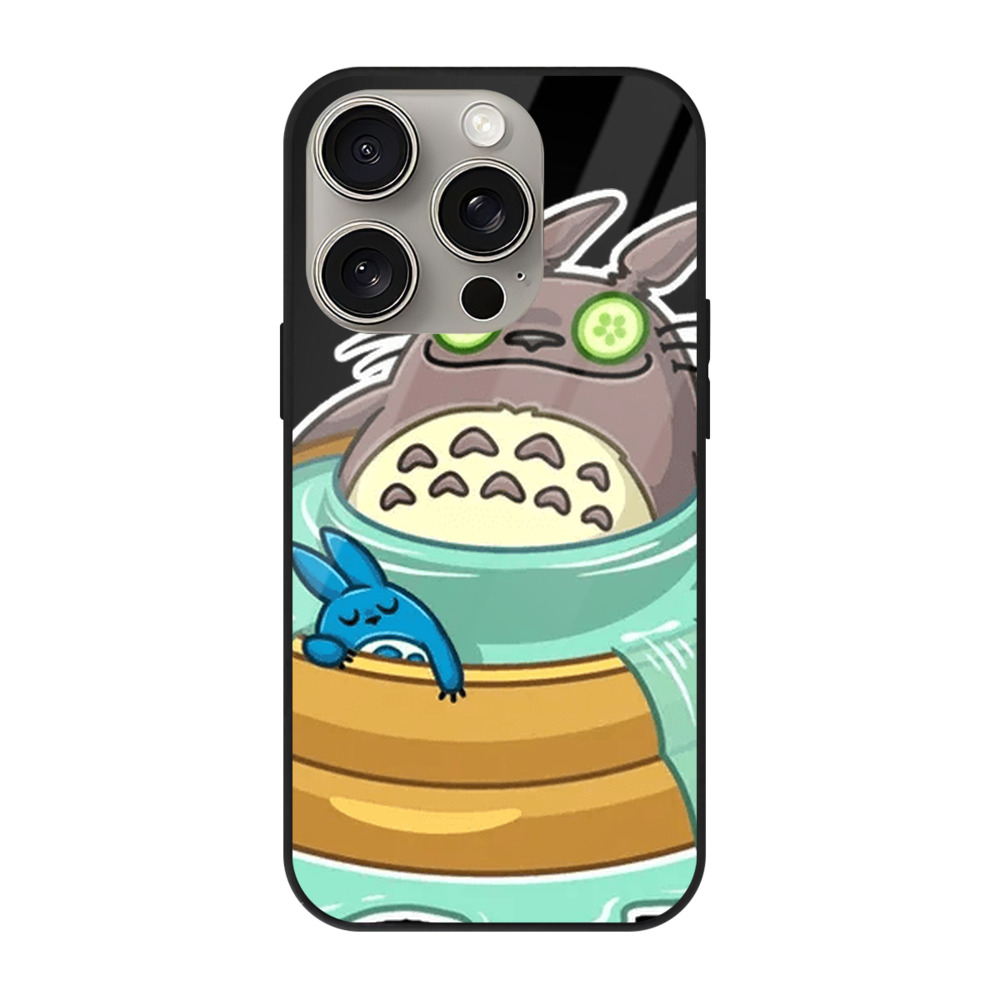 となりのトトロ 草壁メイ 草壁サツキ My Neighbor Totoro Satsuki Kusakabe Mei Kusakabe 【iPhone15Pro対応】スマホケース 耐衝撃＆黄変防止 背面ガラス