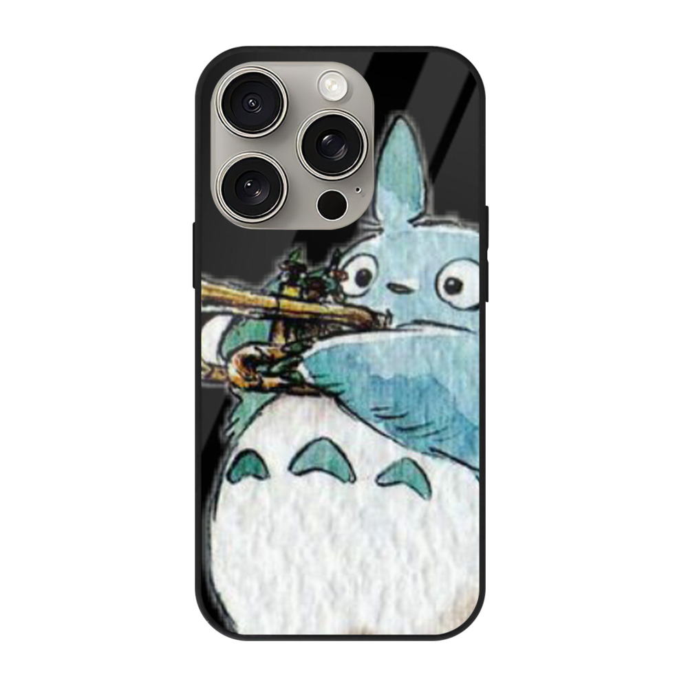 （画像用） となりのトトロ 草壁メイ 草壁サツキ My Neighbor Totoro Satsuki Kusakabe Mei Kusakabe 【iPhone15Pro対応】スマホケース 耐衝撃＆黄変防止 背面ガラス