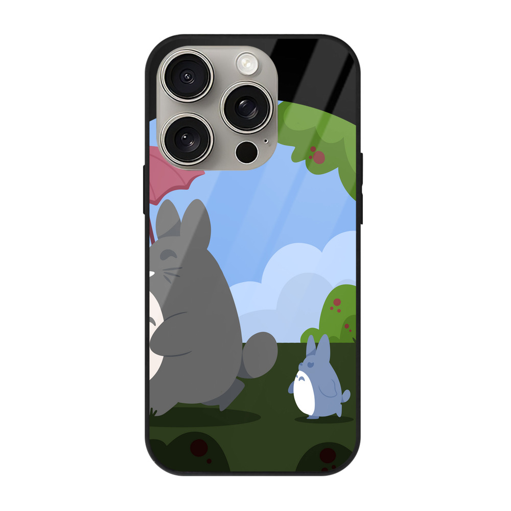 となりのトトロ 草壁メイ 草壁サツキ My Neighbor Totoro Satsuki Kusakabe Mei Kusakabe 【iPhone15Pro対応】スマホケース 耐衝撃＆黄変防止 背面ガラス