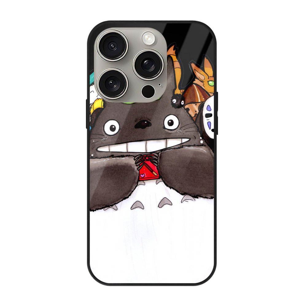 となりのトトロ 草壁メイ 草壁サツキ My Neighbor Totoro Satsuki Kusakabe Mei Kusakabe 【iPhone15Pro対応】スマホケース 耐衝撃＆黄変防止 背面ガラス