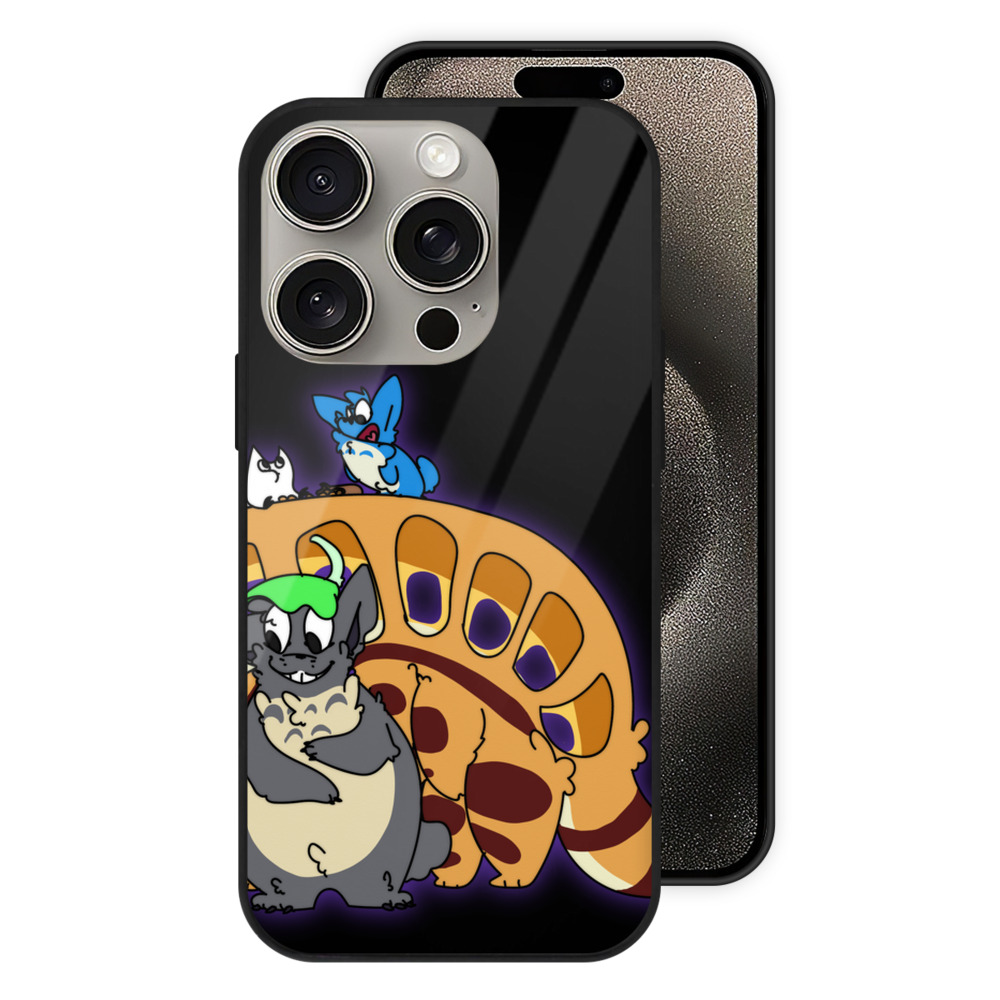 （画像用） となりのトトロ 草壁メイ 草壁サツキ My Neighbor Totoro Satsuki Kusakabe Mei Kusakabe 【iPhone15Pro対応】スマホケース 耐衝撃＆黄変防止 背面ガラス