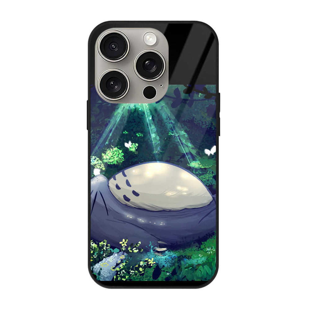 （画像用） となりのトトロ 草壁メイ 草壁サツキ My Neighbor Totoro Satsuki Kusakabe Mei Kusakabe 【iPhone15Pro対応】スマホケース 耐衝撃＆黄変防止 背面ガラス
