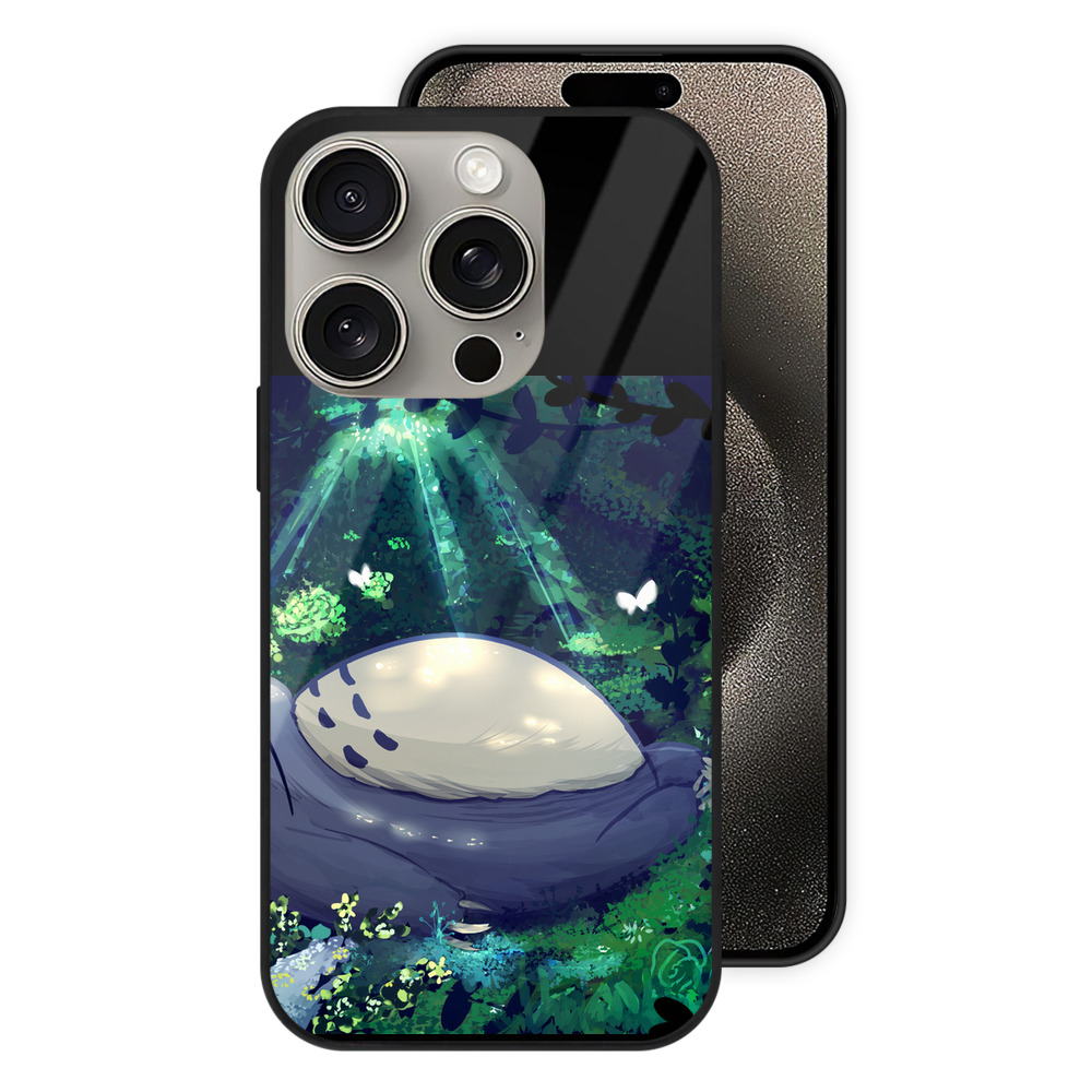 （画像用） となりのトトロ 草壁メイ 草壁サツキ My Neighbor Totoro Satsuki Kusakabe Mei Kusakabe 【iPhone15Pro対応】スマホケース 耐衝撃＆黄変防止 背面ガラス