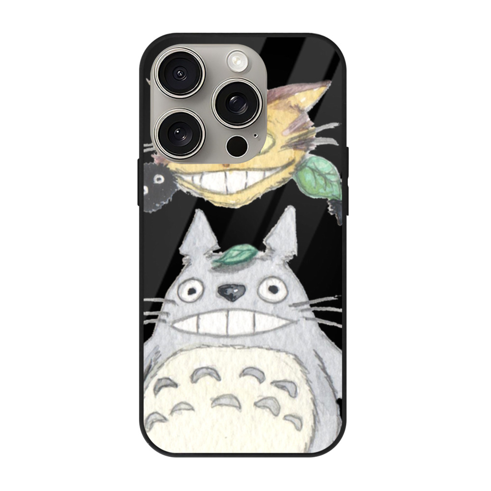 となりのトトロ 草壁メイ 草壁サツキ My Neighbor Totoro Satsuki Kusakabe Mei Kusakabe 【iPhone15Pro対応】スマホケース 耐衝撃＆黄変防止 背面ガラス