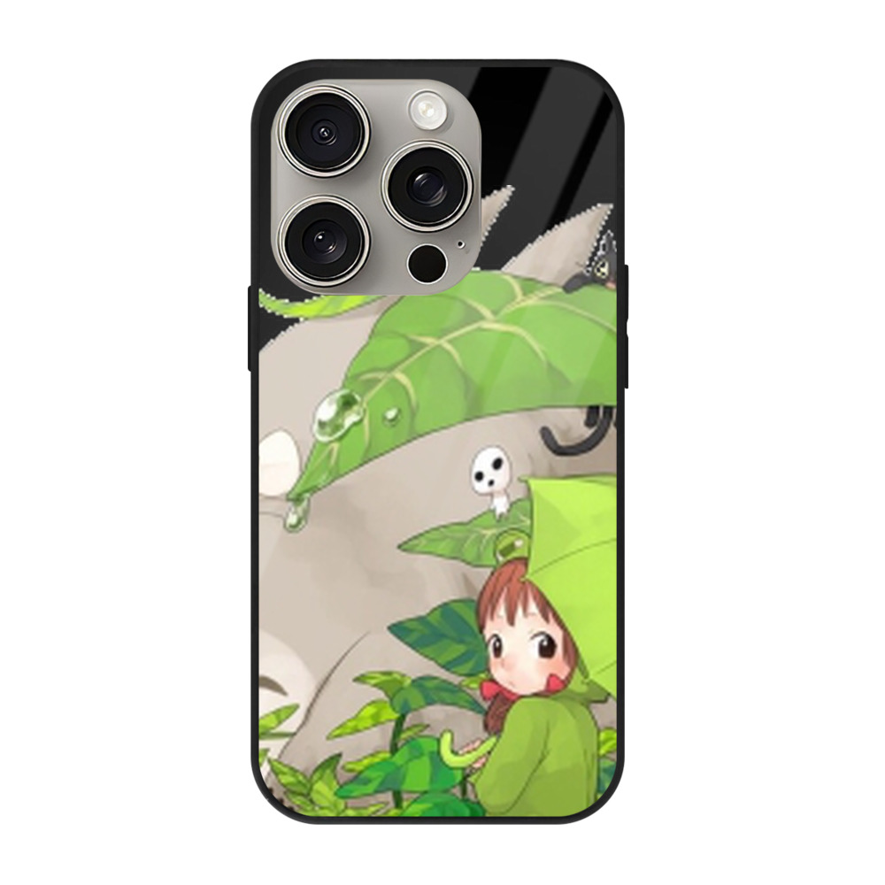 となりのトトロ 草壁メイ 草壁サツキ My Neighbor Totoro Satsuki Kusakabe Mei Kusakabe 【iPhone15Pro対応】スマホケース 耐衝撃＆黄変防止 背面ガラス
