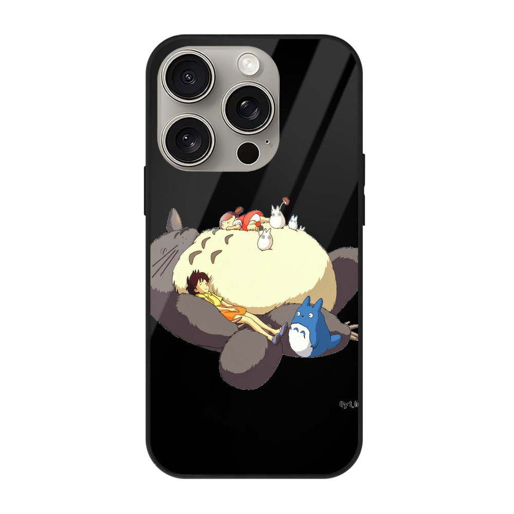 （画像用） となりのトトロ 草壁メイ 草壁サツキ My Neighbor Totoro Satsuki Kusakabe Mei Kusakabe 【iPhone15Pro対応】スマホケース 耐衝撃＆黄変防止 背面ガラス
