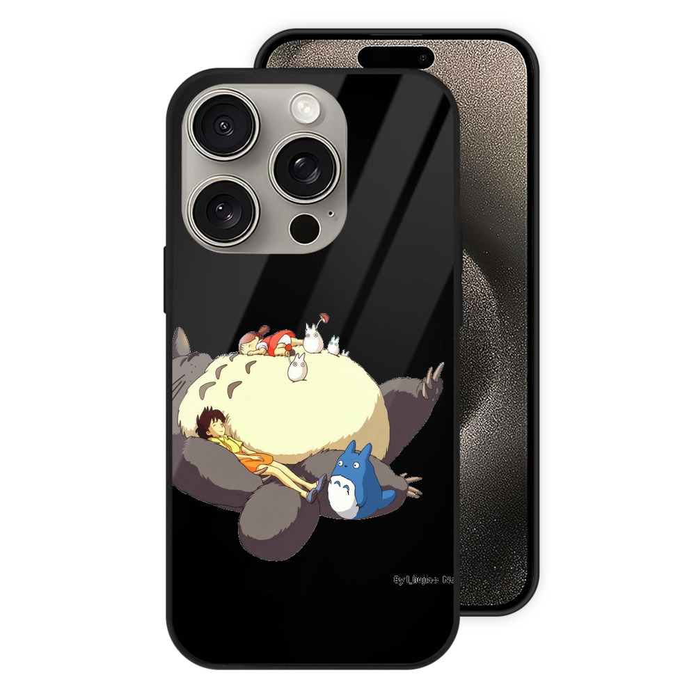 （画像用） となりのトトロ 草壁メイ 草壁サツキ My Neighbor Totoro Satsuki Kusakabe Mei Kusakabe 【iPhone15Pro対応】スマホケース 耐衝撃＆黄変防止 背面ガラス