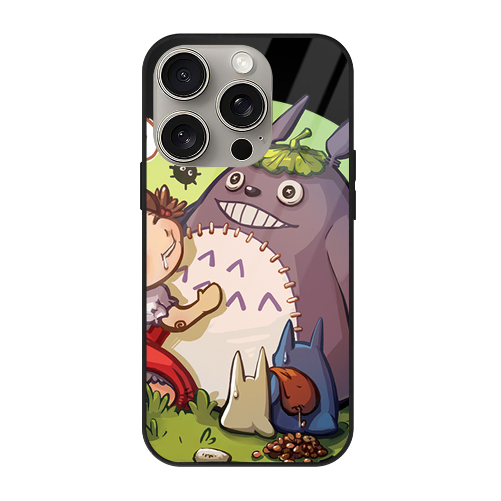 となりのトトロ 草壁メイ 草壁サツキ My Neighbor Totoro Satsuki Kusakabe Mei Kusakabe 【iPhone15Pro対応】スマホケース 耐衝撃＆黄変防止 背面ガラス