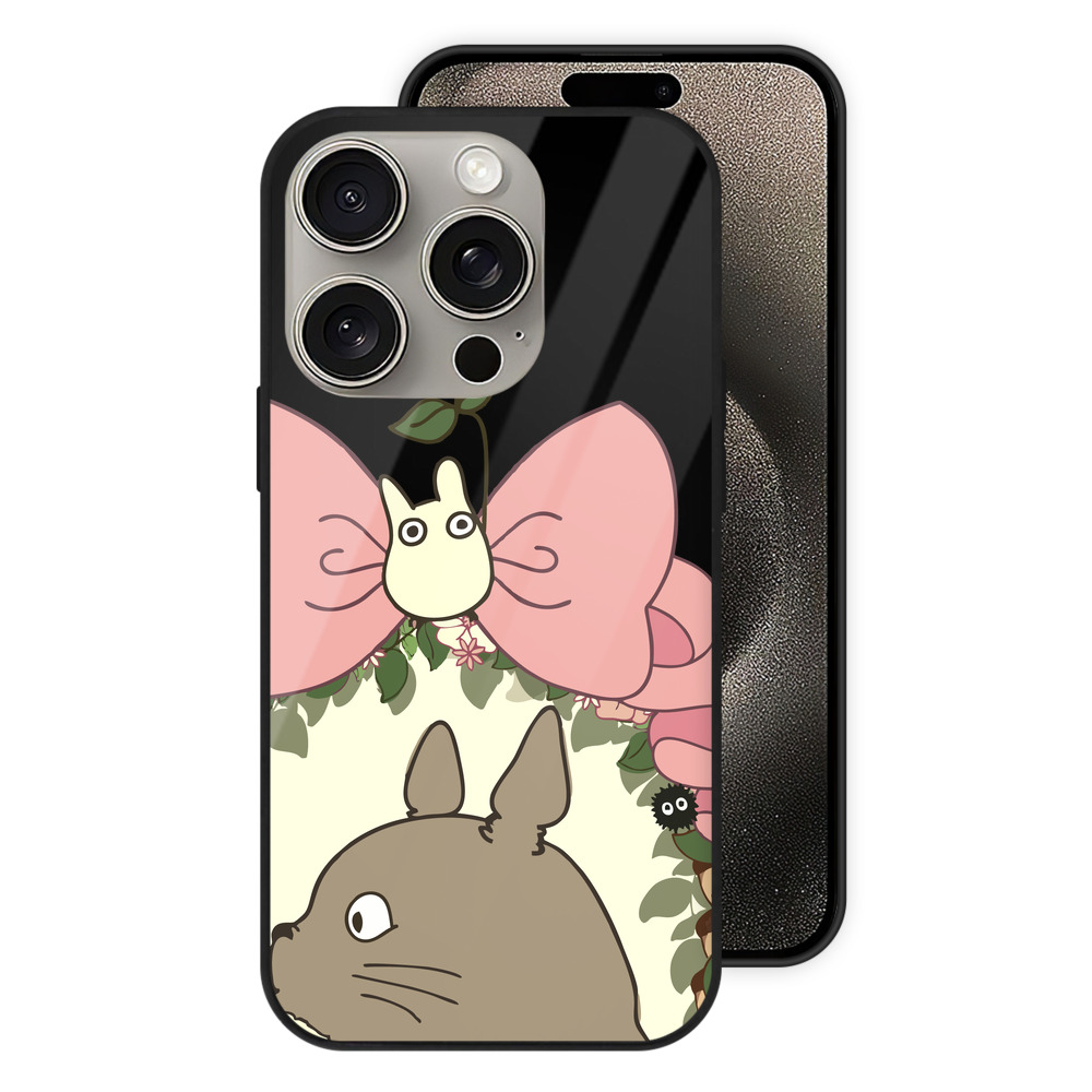 （画像用） となりのトトロ 草壁メイ 草壁サツキ My Neighbor Totoro Satsuki Kusakabe Mei Kusakabe 【iPhone15Pro対応】スマホケース 耐衝撃＆黄変防止 背面ガラス