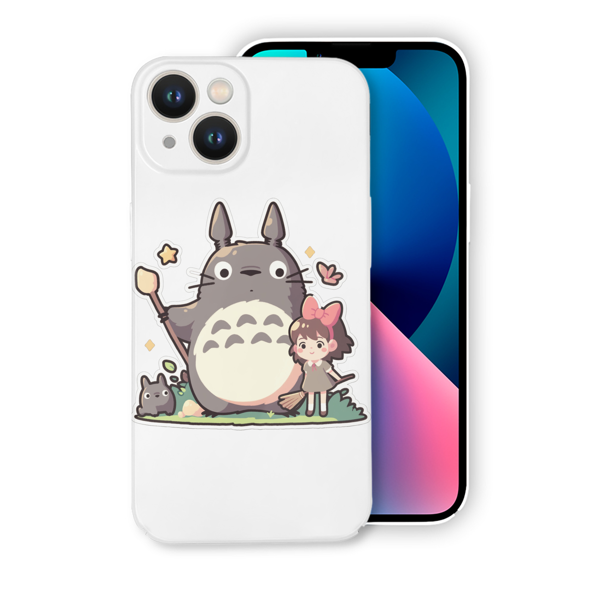 （画像用） となりのトトロ 草壁メイ 草壁サツキ My Neighbor Totoro Satsuki Kusakabe Mei Kusakabe 【iPhone 14シリーズ対応】ハードケース