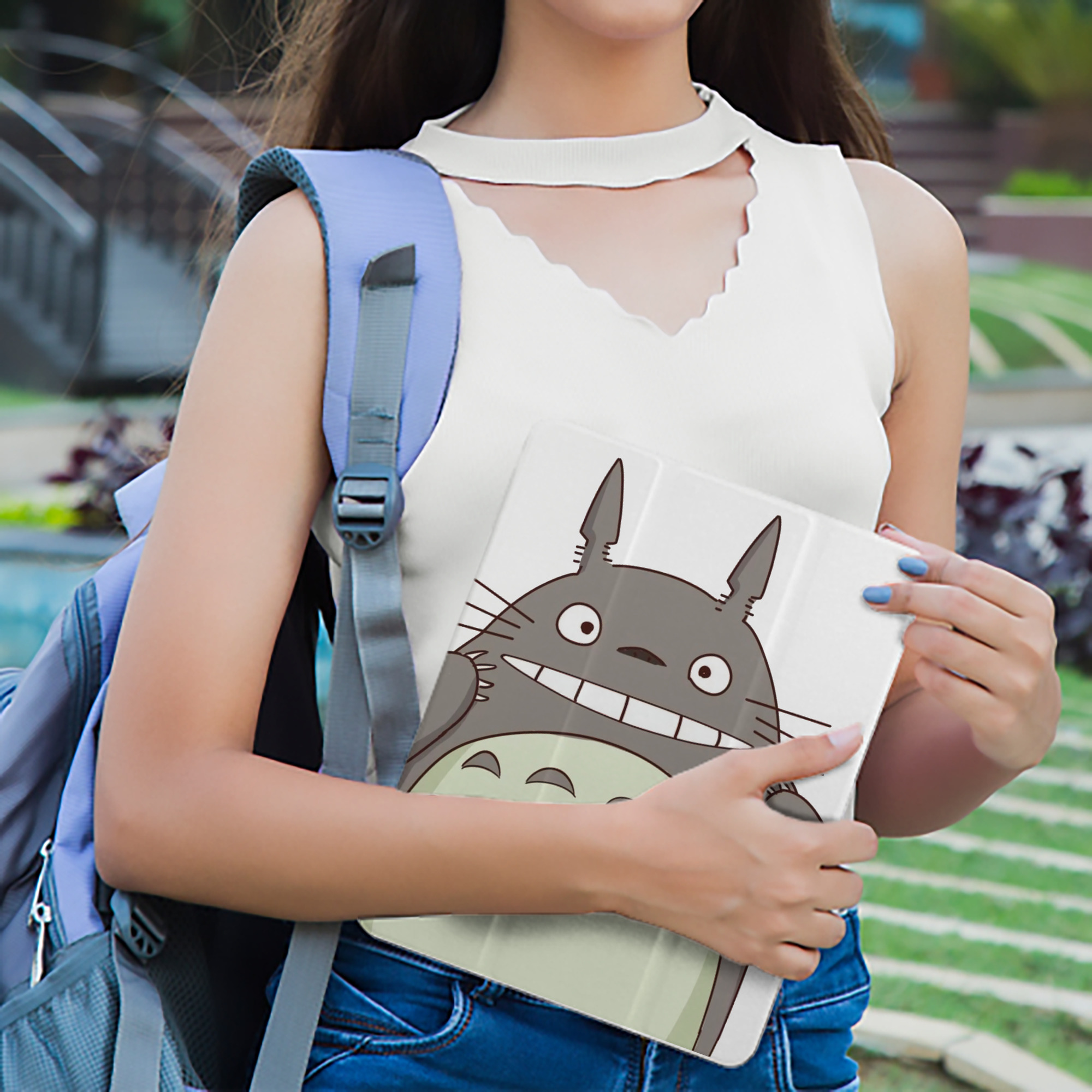 となりのトトロ 草壁メイ 草壁サツキ My Neighbor Totoro Satsuki Kusakabe Mei Kusakabe IPad ケース ペン収納付き 三つ折りスタンド PUレザー×シリコン 対応機種9.5/10.5/10.9インチ