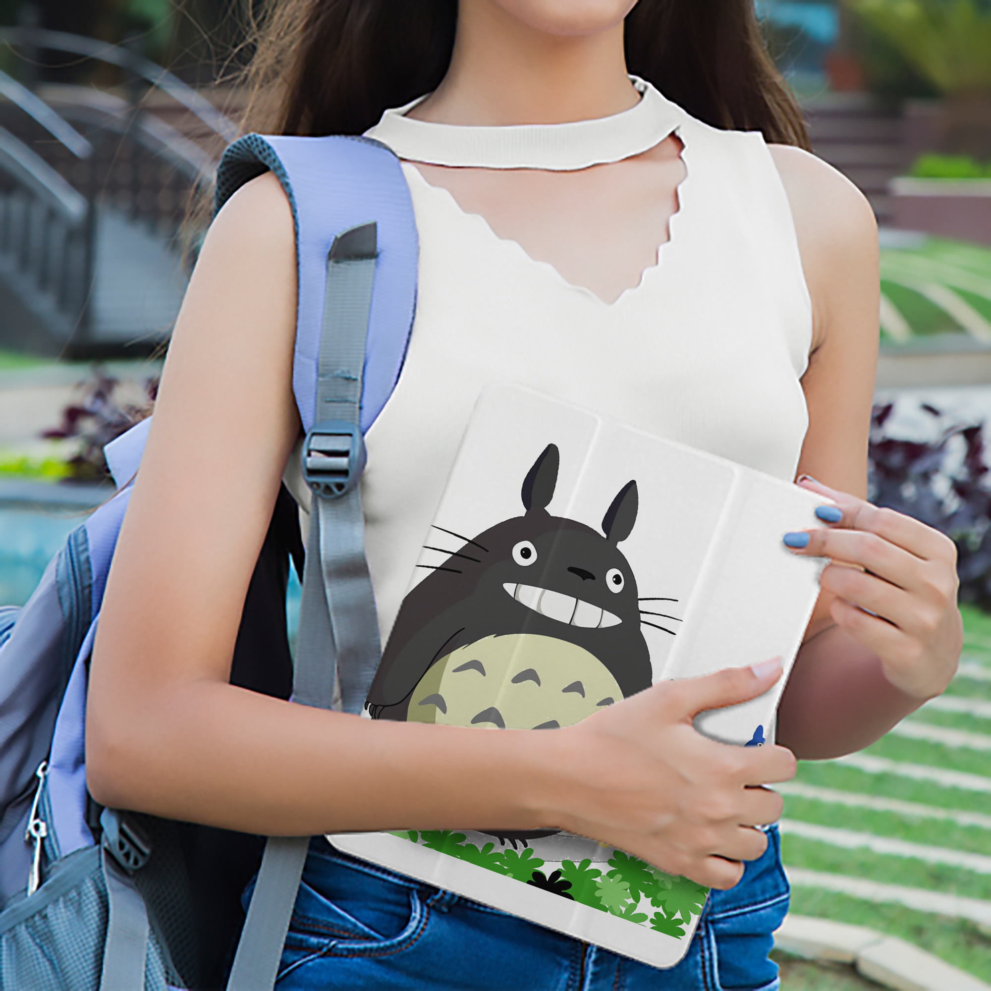 となりのトトロ 草壁メイ 草壁サツキ My Neighbor Totoro Satsuki Kusakabe Mei Kusakabe IPad ケース ペン収納付き 三つ折りスタンド PUレザー×シリコン 対応機種9.5/10.5/10.9インチ