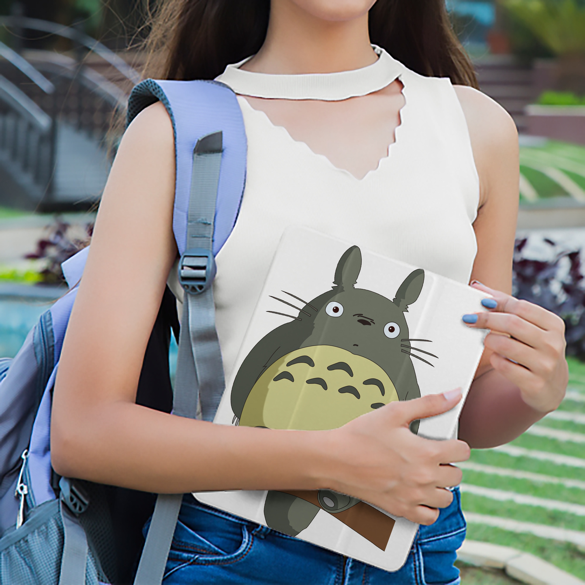 となりのトトロ 草壁メイ 草壁サツキ My Neighbor Totoro Satsuki Kusakabe Mei Kusakabe IPad ケース ペン収納付き 三つ折りスタンド PUレザー×シリコン 対応機種9.5/10.5/10.9インチ