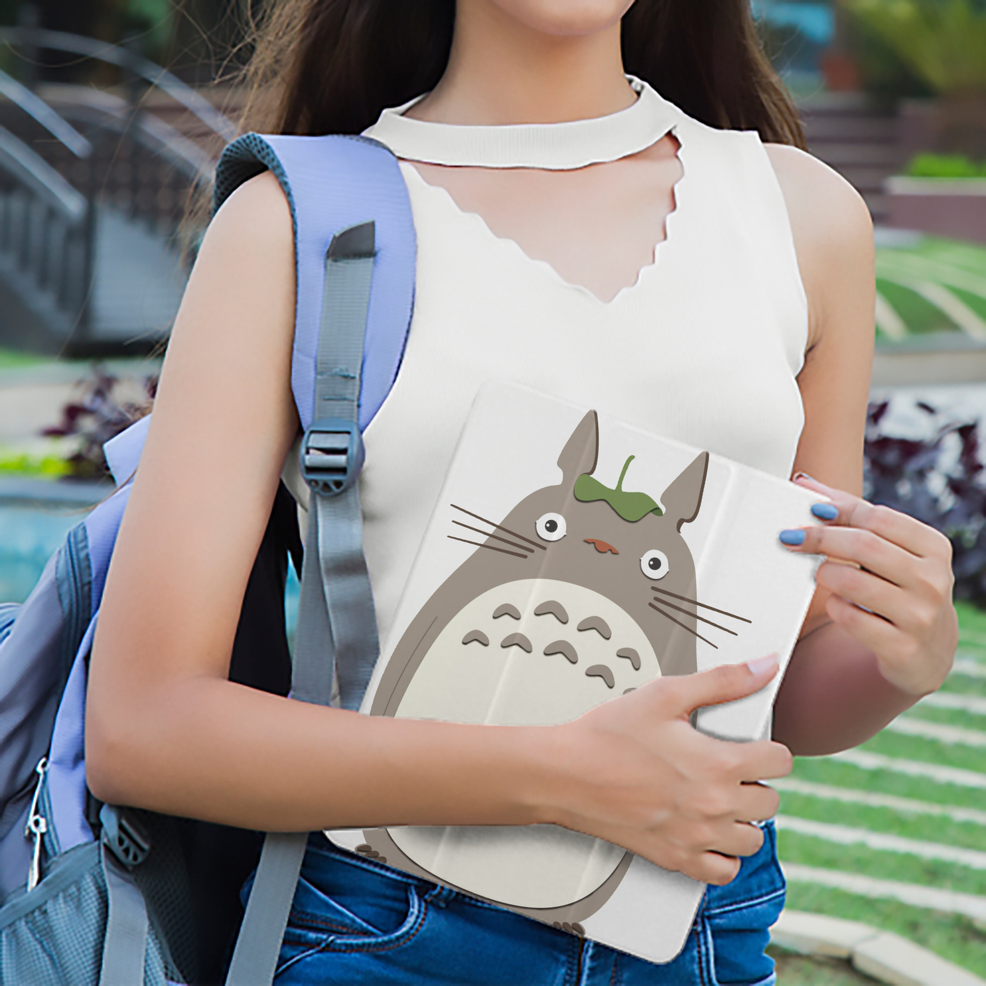 となりのトトロ 草壁メイ 草壁サツキ My Neighbor Totoro Satsuki Kusakabe Mei Kusakabe IPad ケース ペン収納付き 三つ折りスタンド PUレザー×シリコン 対応機種9.5/10.5/10.9インチ